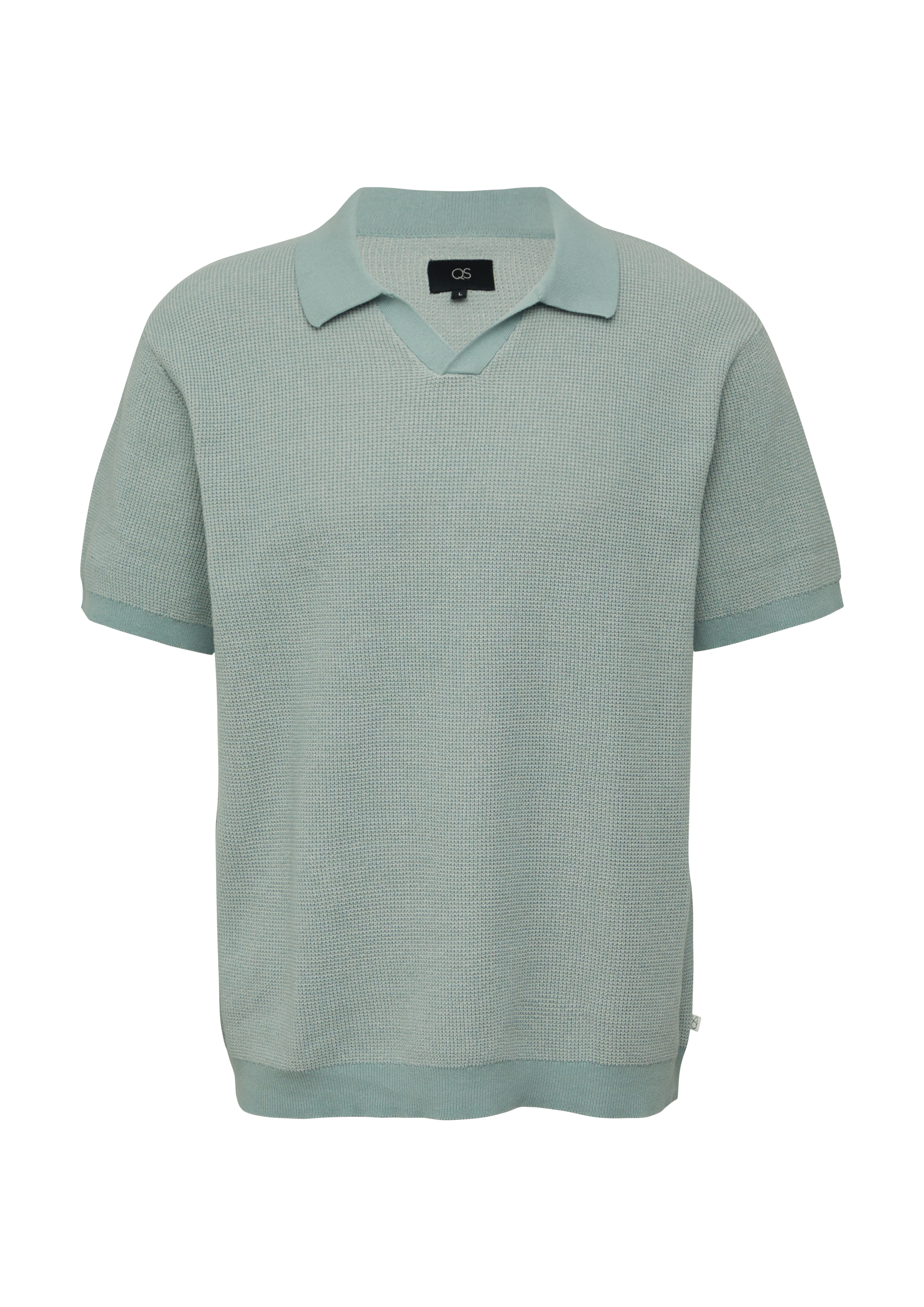 Gemêleerd gebreid poloshirt met structuurlook