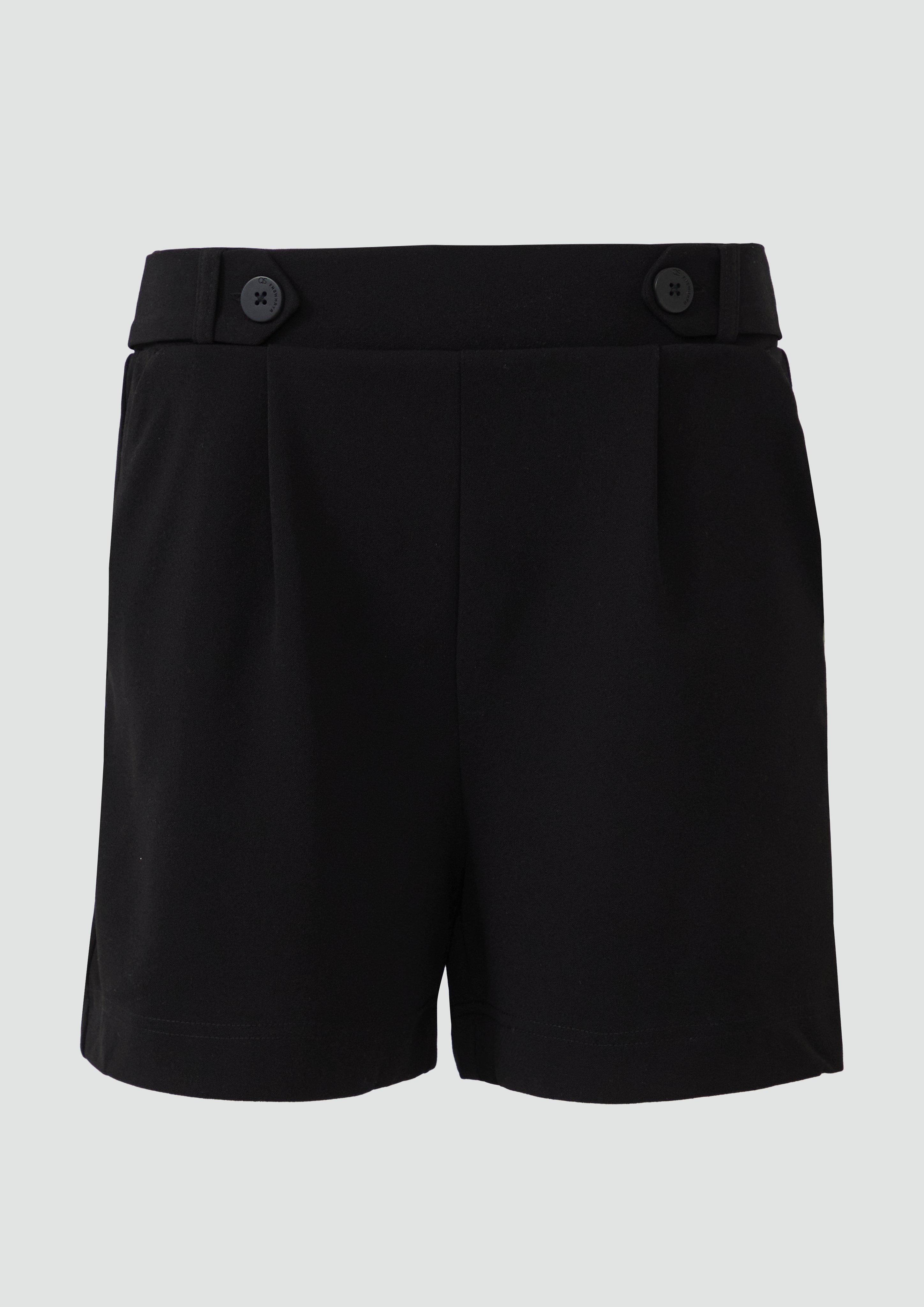 QS - Shorts aus Interlockjersey, Damen, schwarz