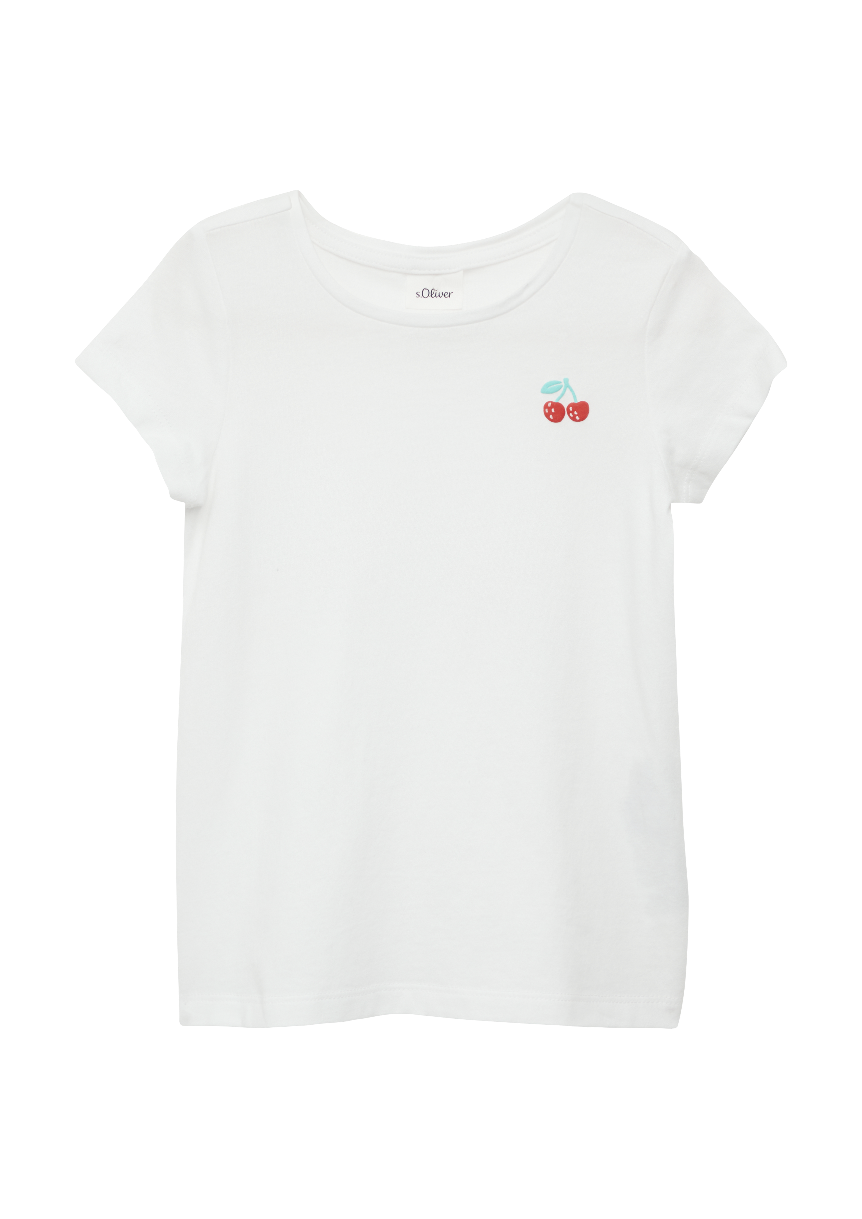 s.Oliver - Ausgestelltes T-Shirt mit Printdetail, Kinder, weiß