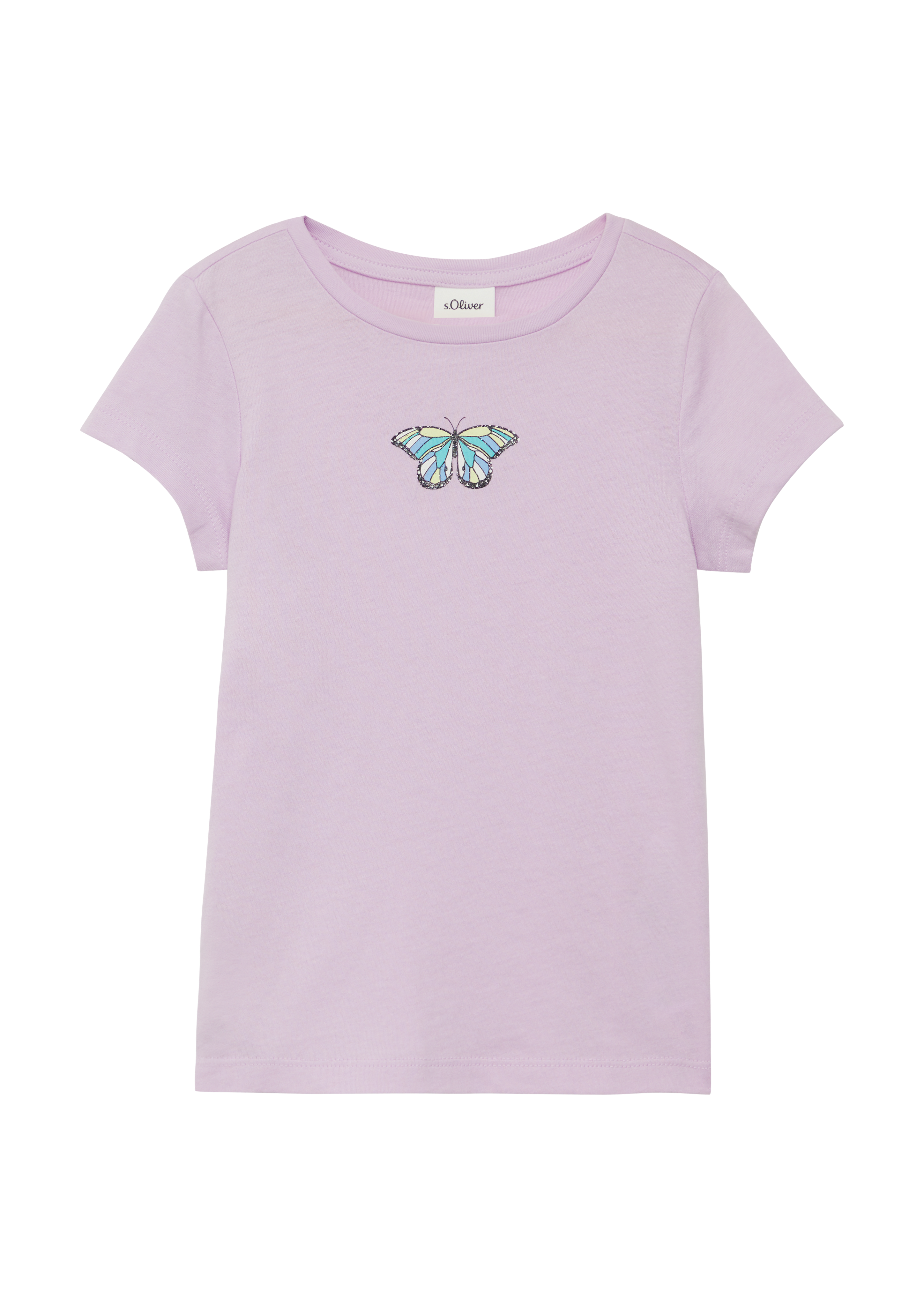 s.Oliver - Ausgestelltes T-Shirt mit Printdetail, Kinder, lila
