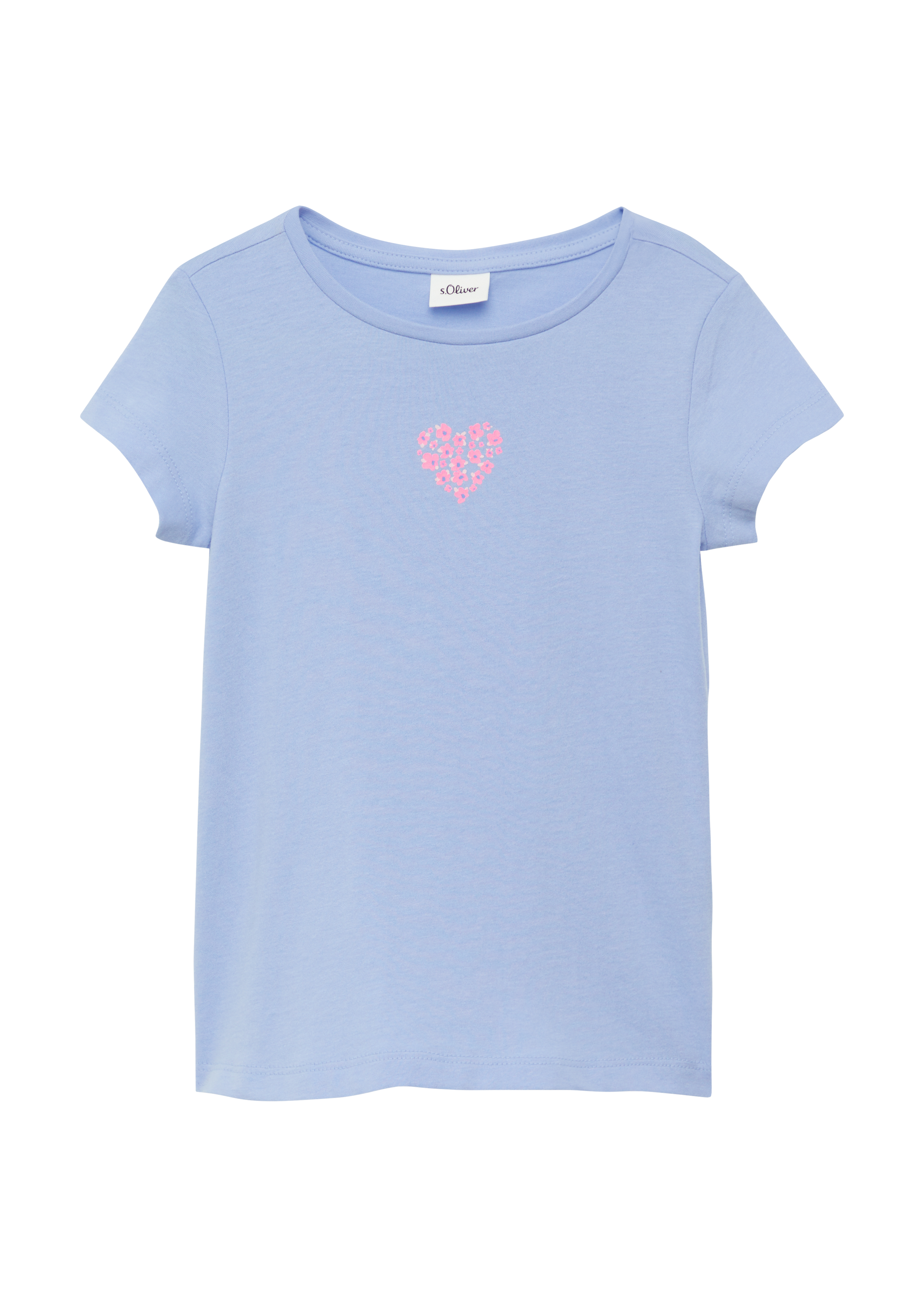 s.Oliver - Ausgestelltes T-Shirt mit Printdetail, Kinder, blau