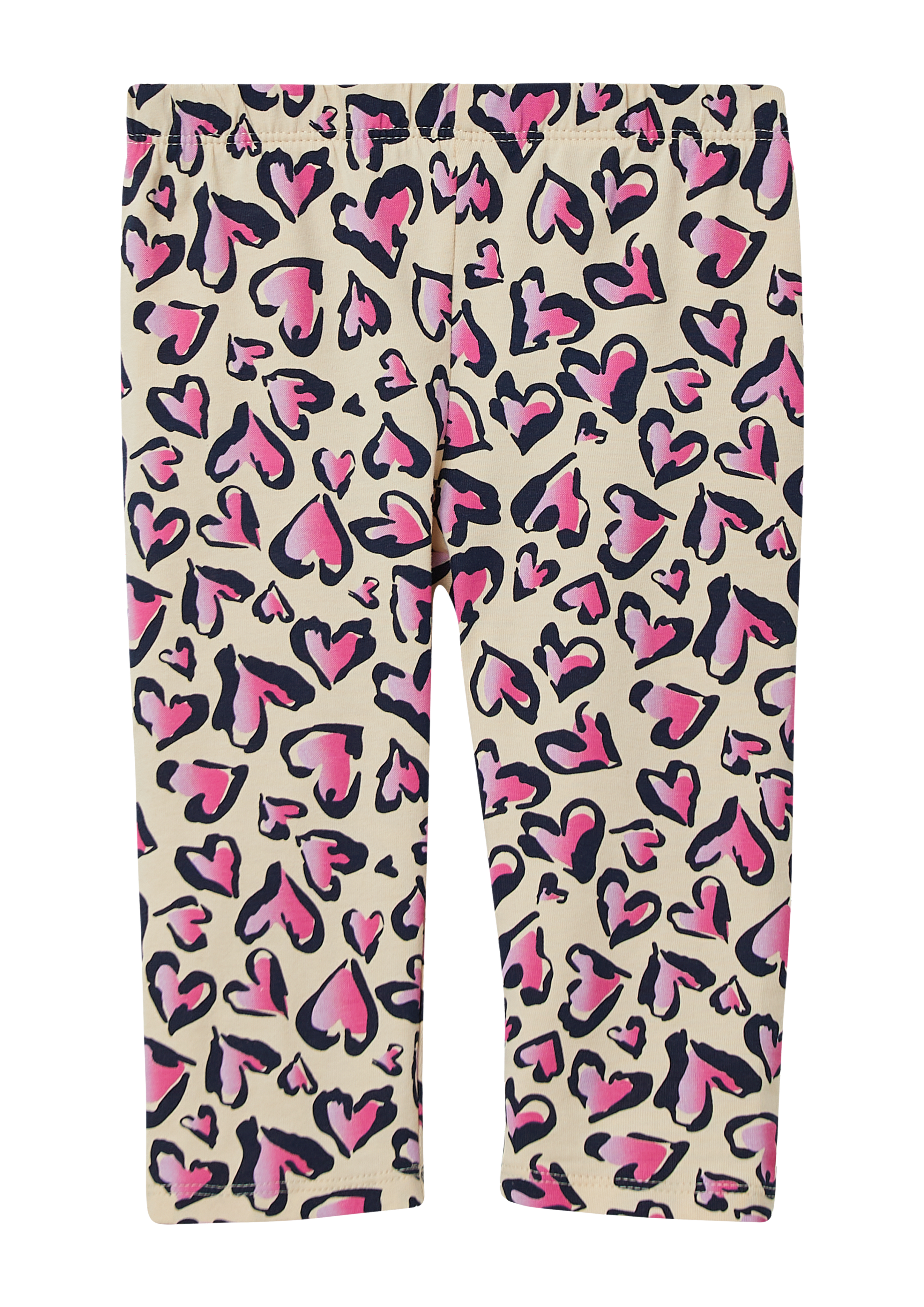s.Oliver - Capri-Leggings mit All-over-Print, Kinder, gelb|pink