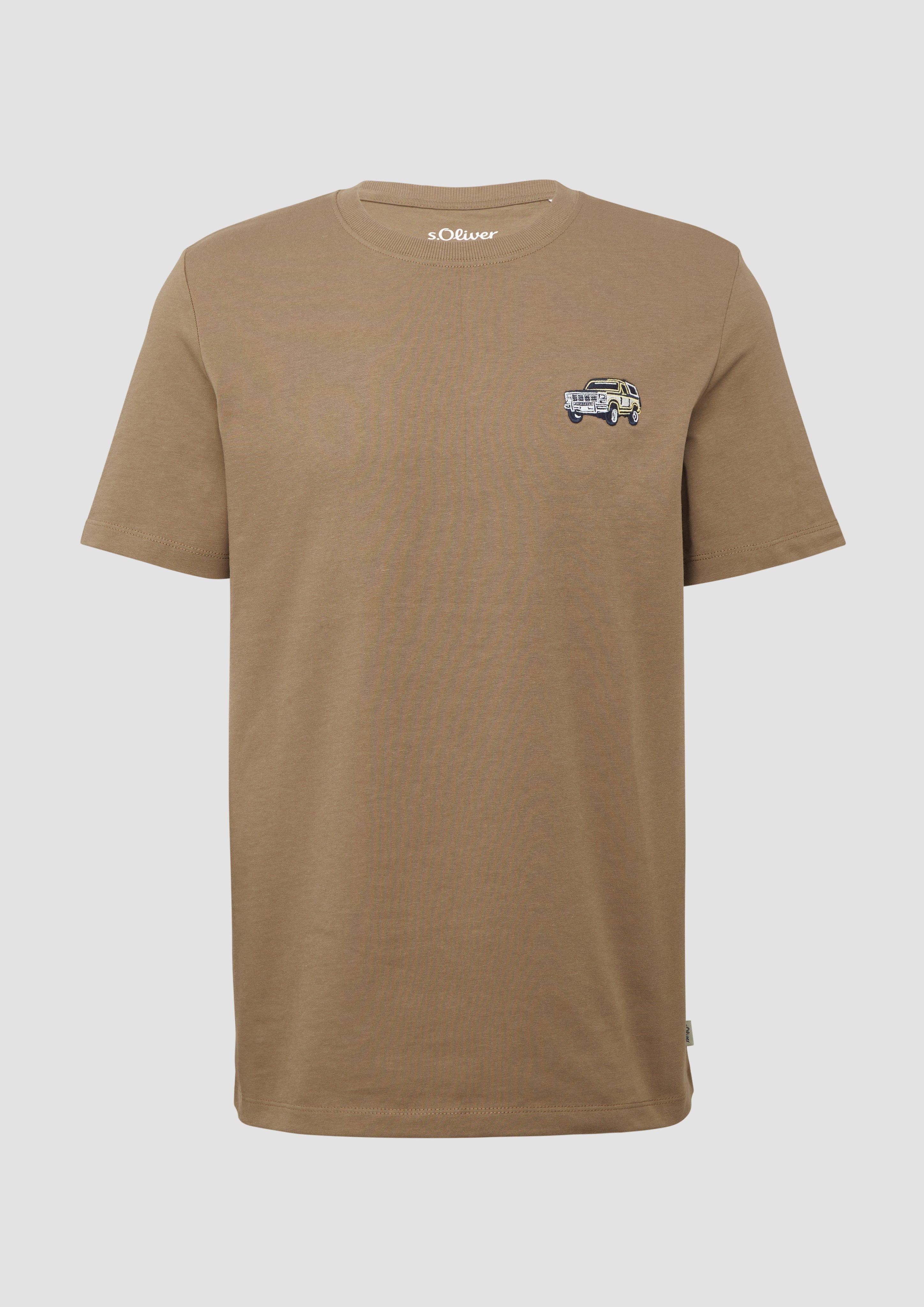 s.Oliver - T-Shirt mit Ford®-Artwork aus schwerer Baumwolle, Herren, braun