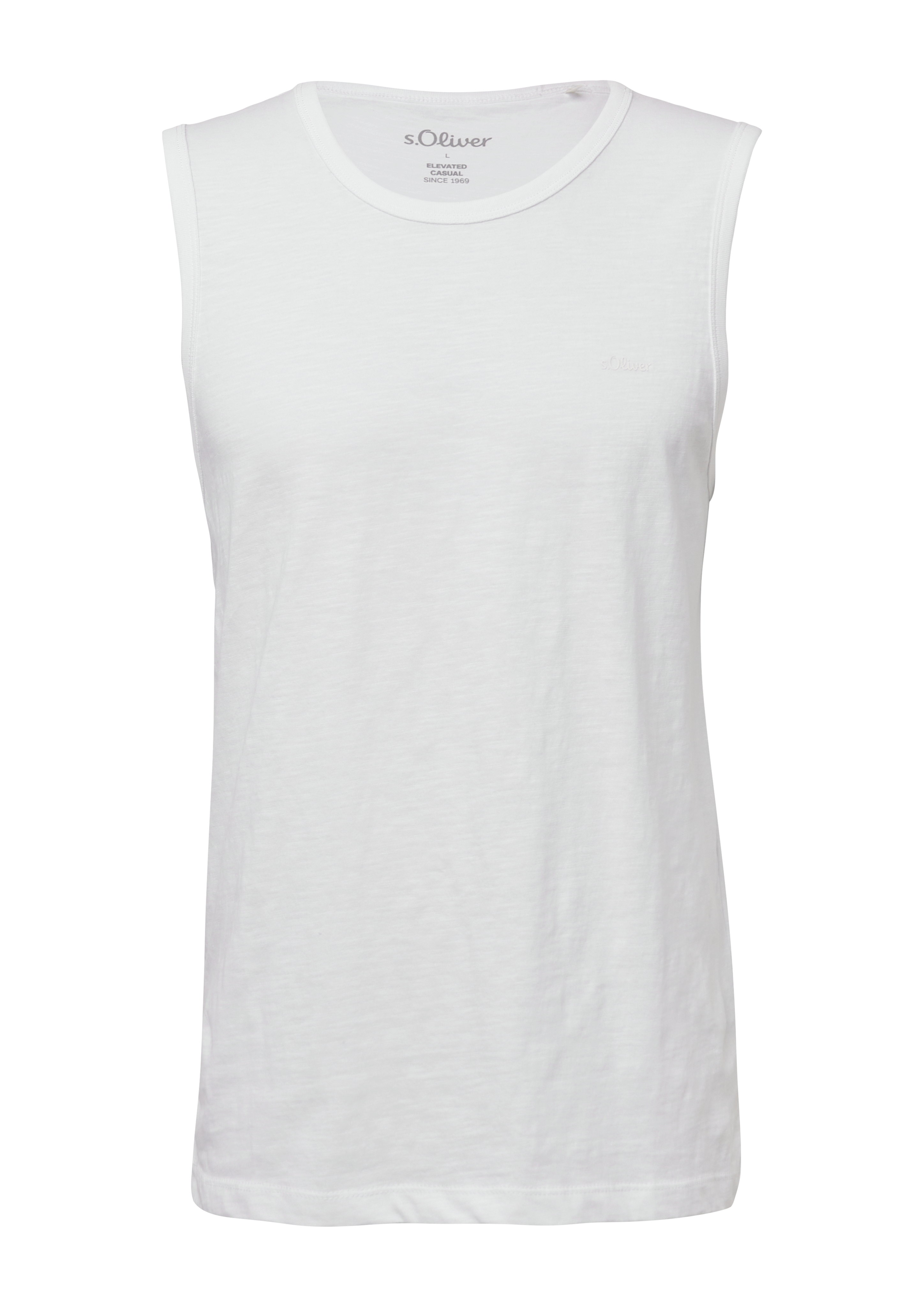 Tanktop met slubstructuur en logo