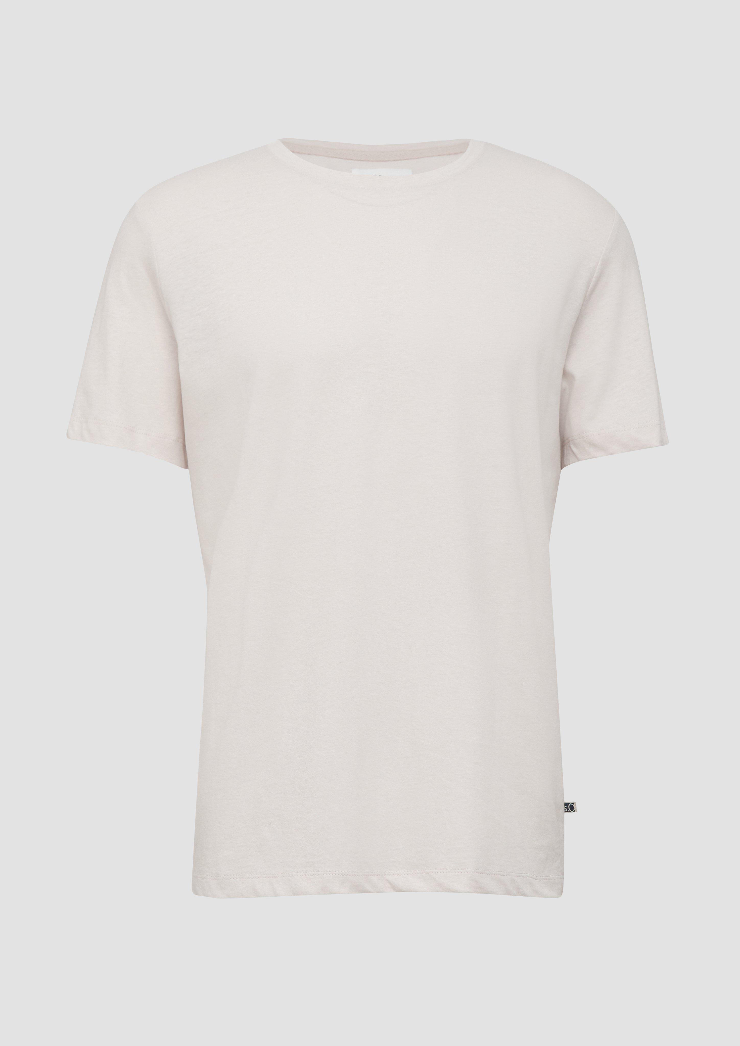 s.Oliver - Jersey-T-Shirt aus Leinenmix, Herren, creme