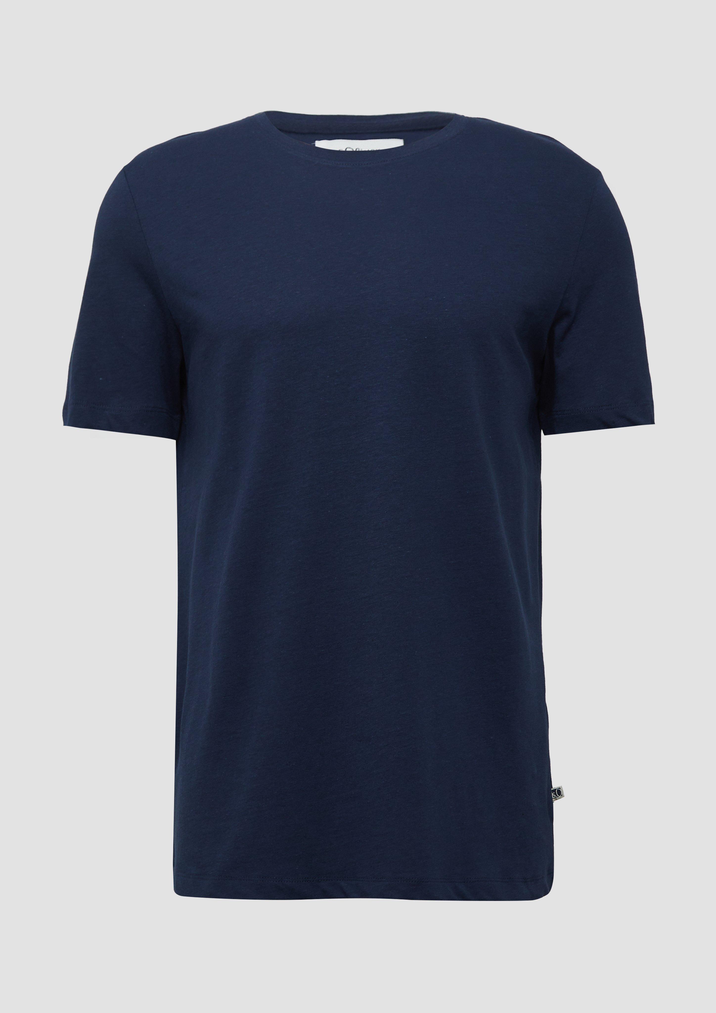 s.Oliver - Jersey-T-Shirt aus Leinenmix, Herren, blau