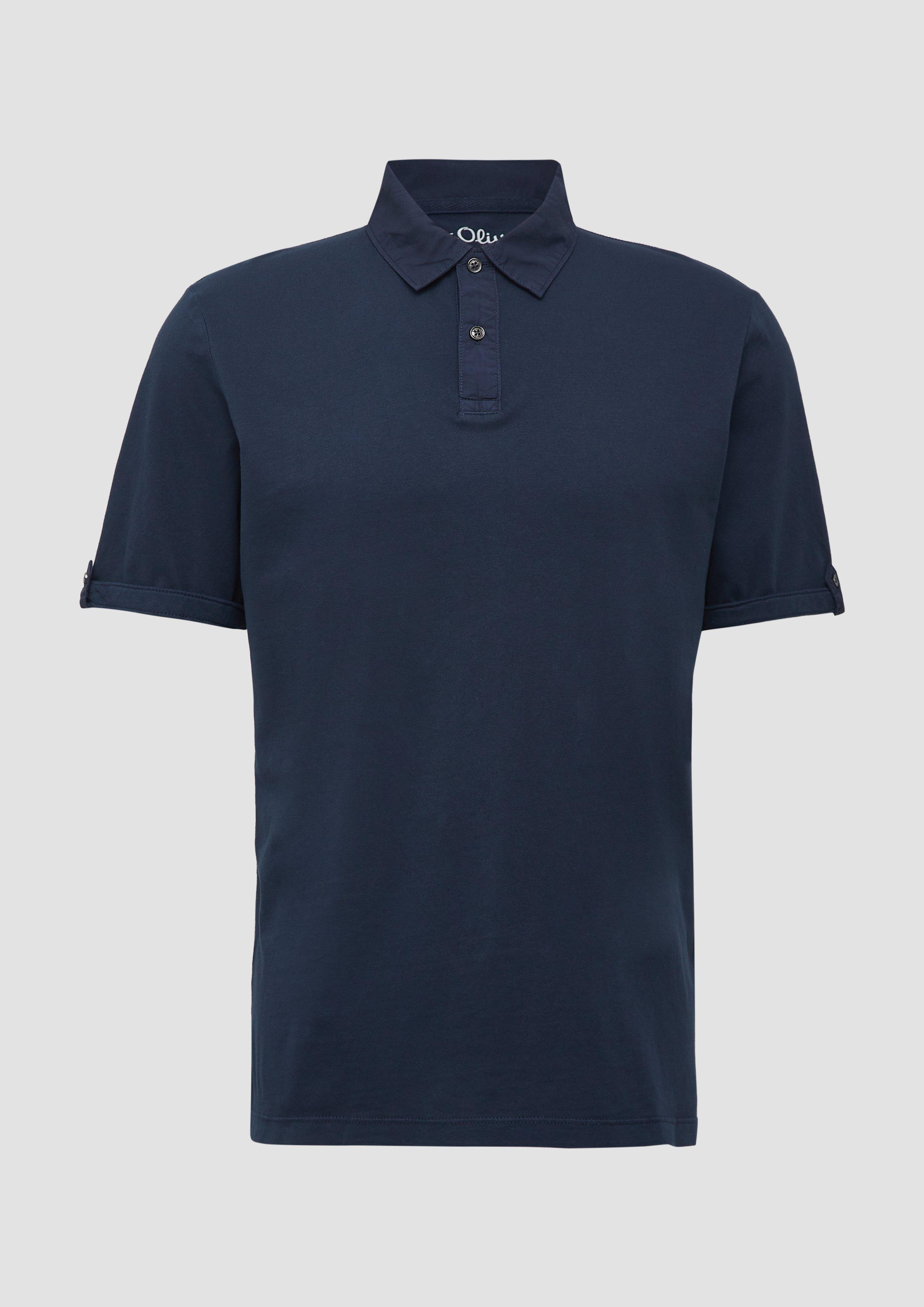 Thumbnail - s.Oliver - Jersey-Poloshirt mit Ärmel-Detail, Herren, blau