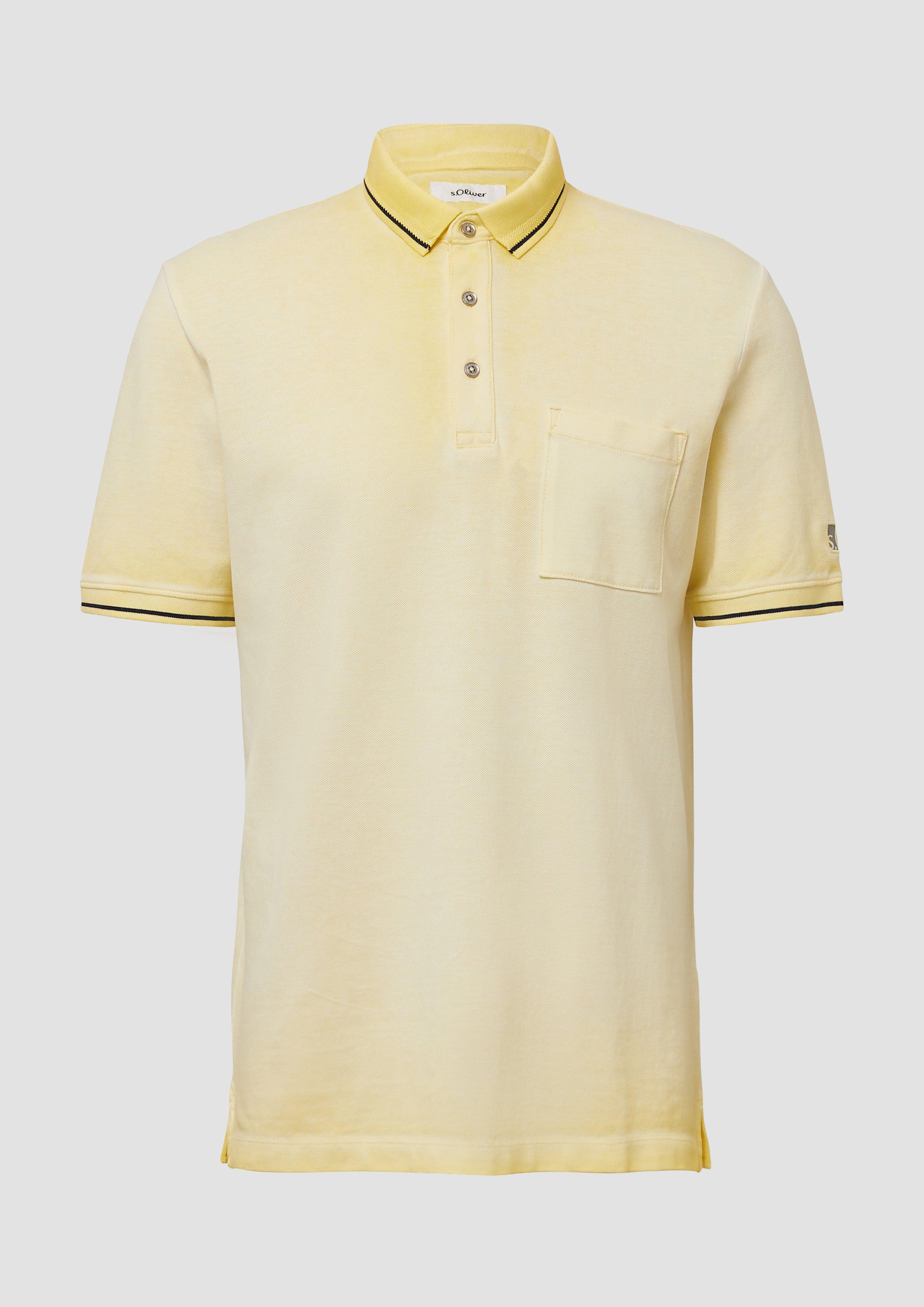 s.Oliver - Piqué-Poloshirt mit Waschung und Brusttasche, Herren, gelb