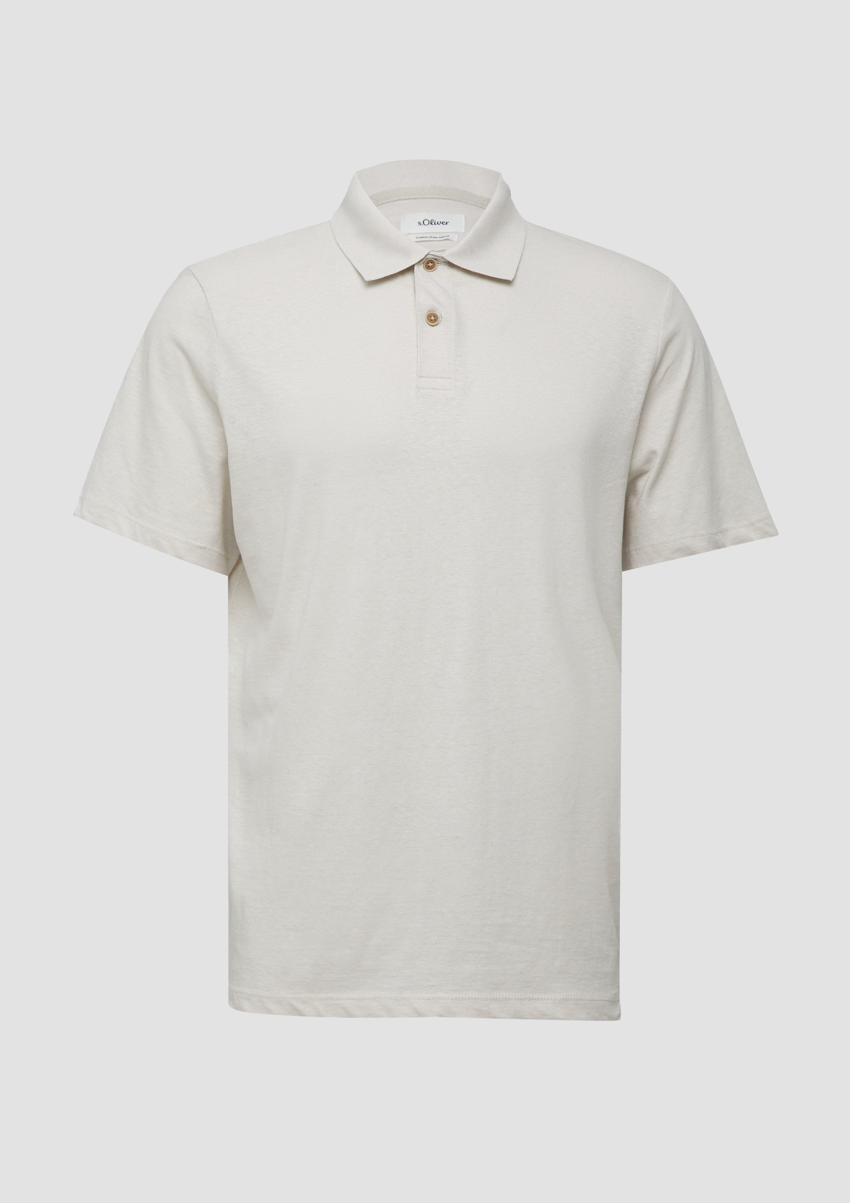 s.Oliver - Jersey-Poloshirt aus Leinenmix, Herren, creme