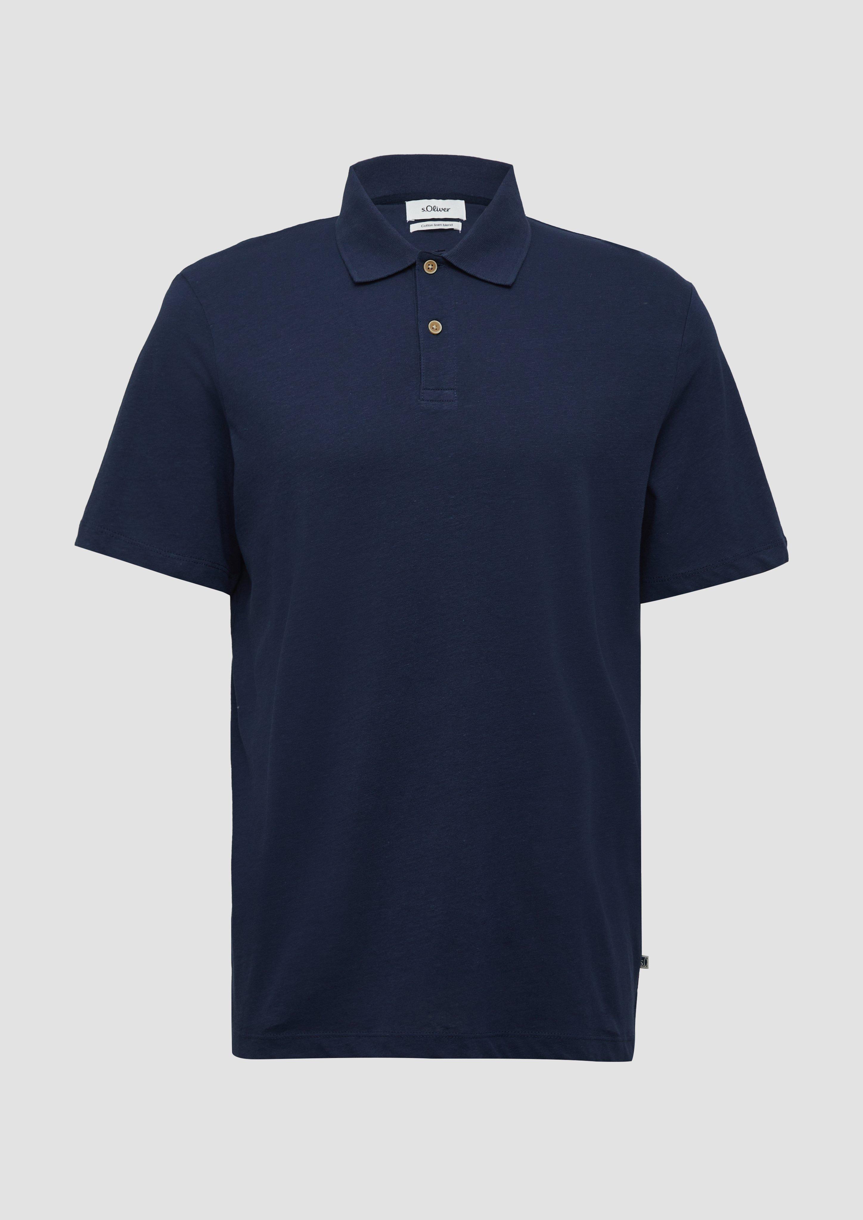 s.Oliver - Jersey-Poloshirt aus Leinenmix, Herren, blau