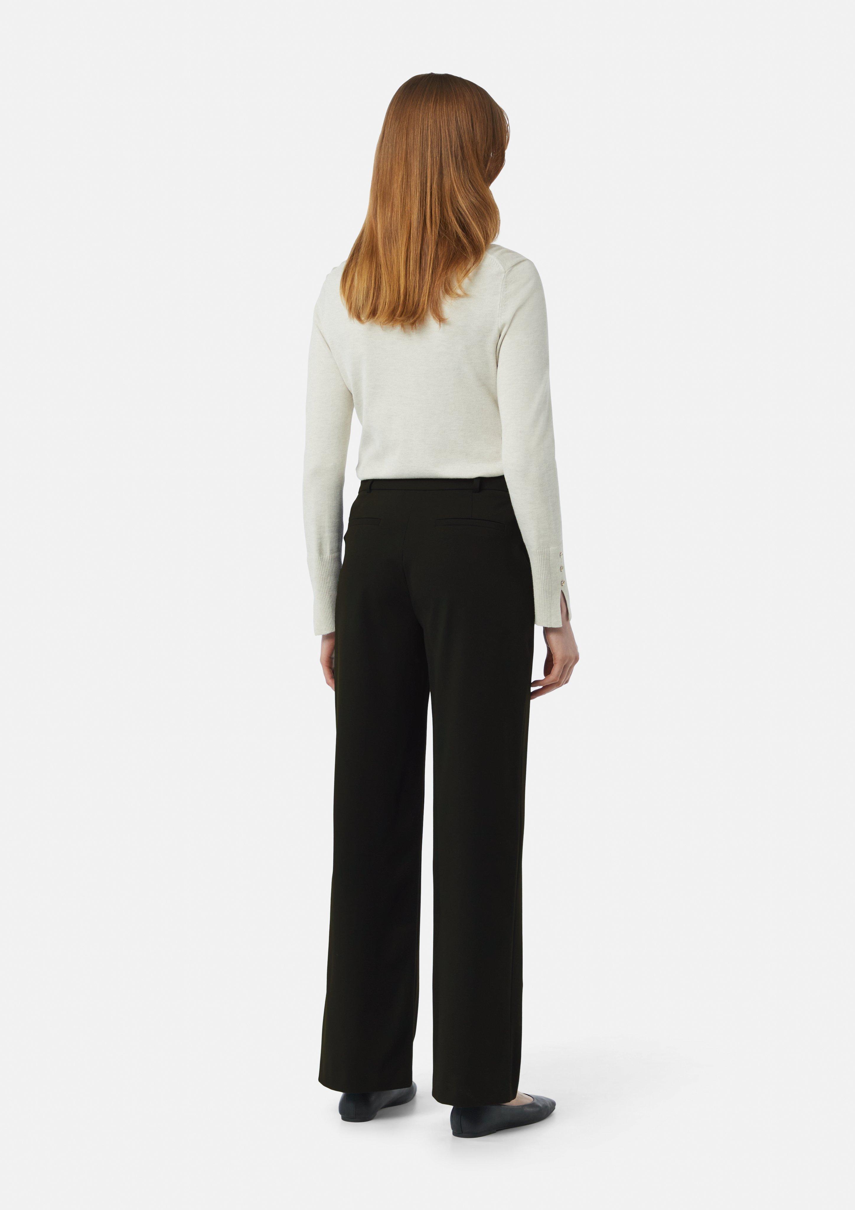 Marlene trousers in a stretch viscose blend with slit
