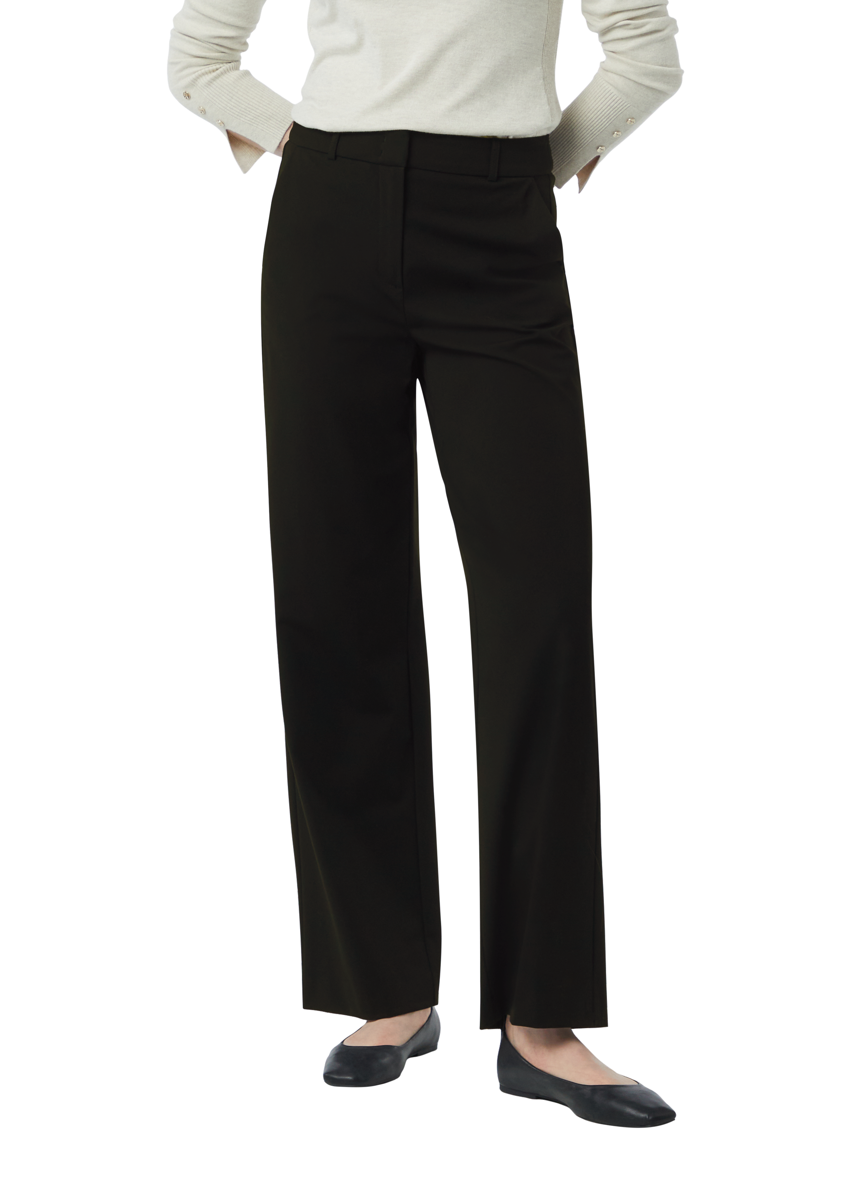 パンツ TOTEME Viscose blend trouser with slits Nero Marlene trousers in a stretch viscose blend with slit