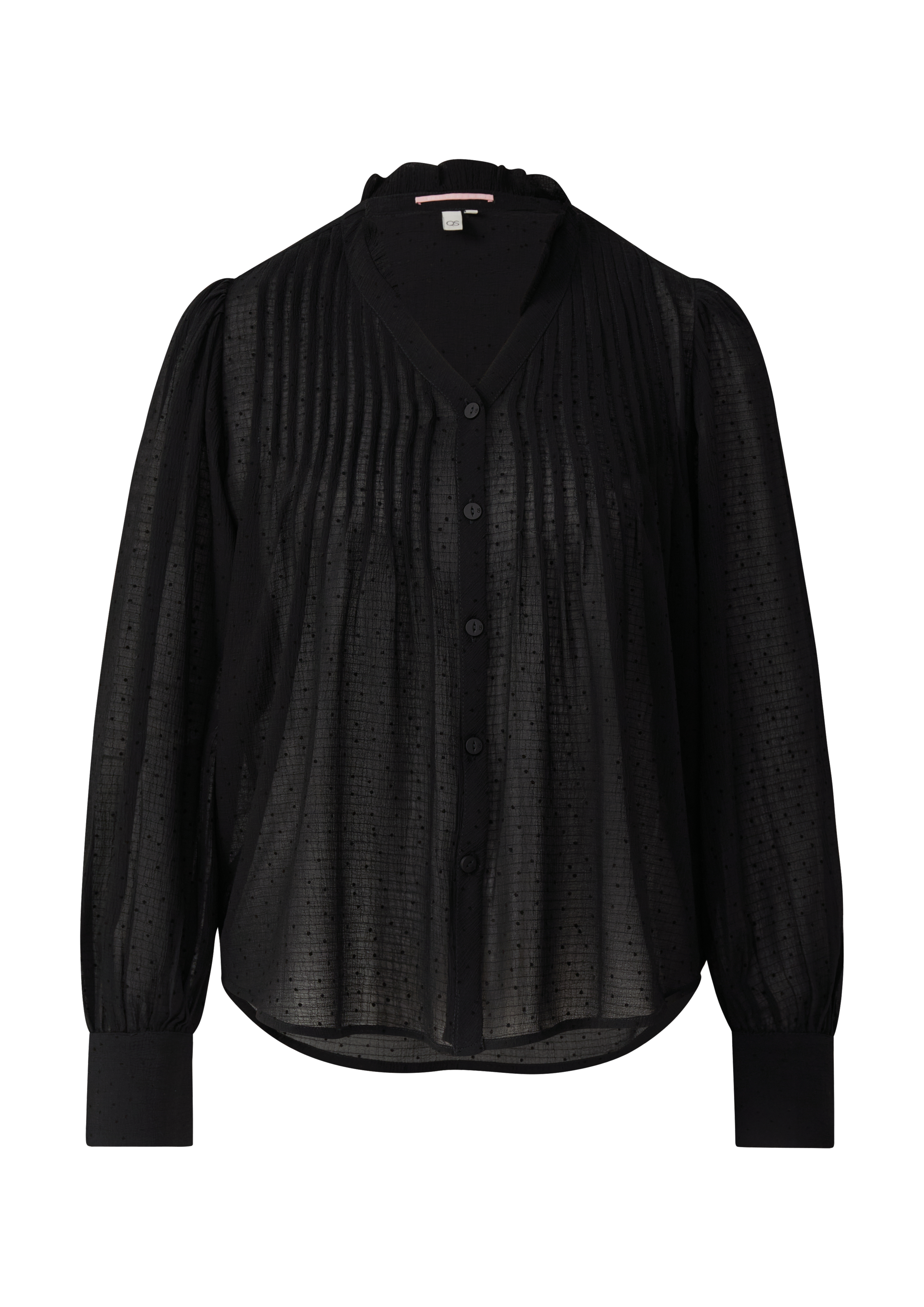 Strukturierte Chiffonbluse mit Punktemuster