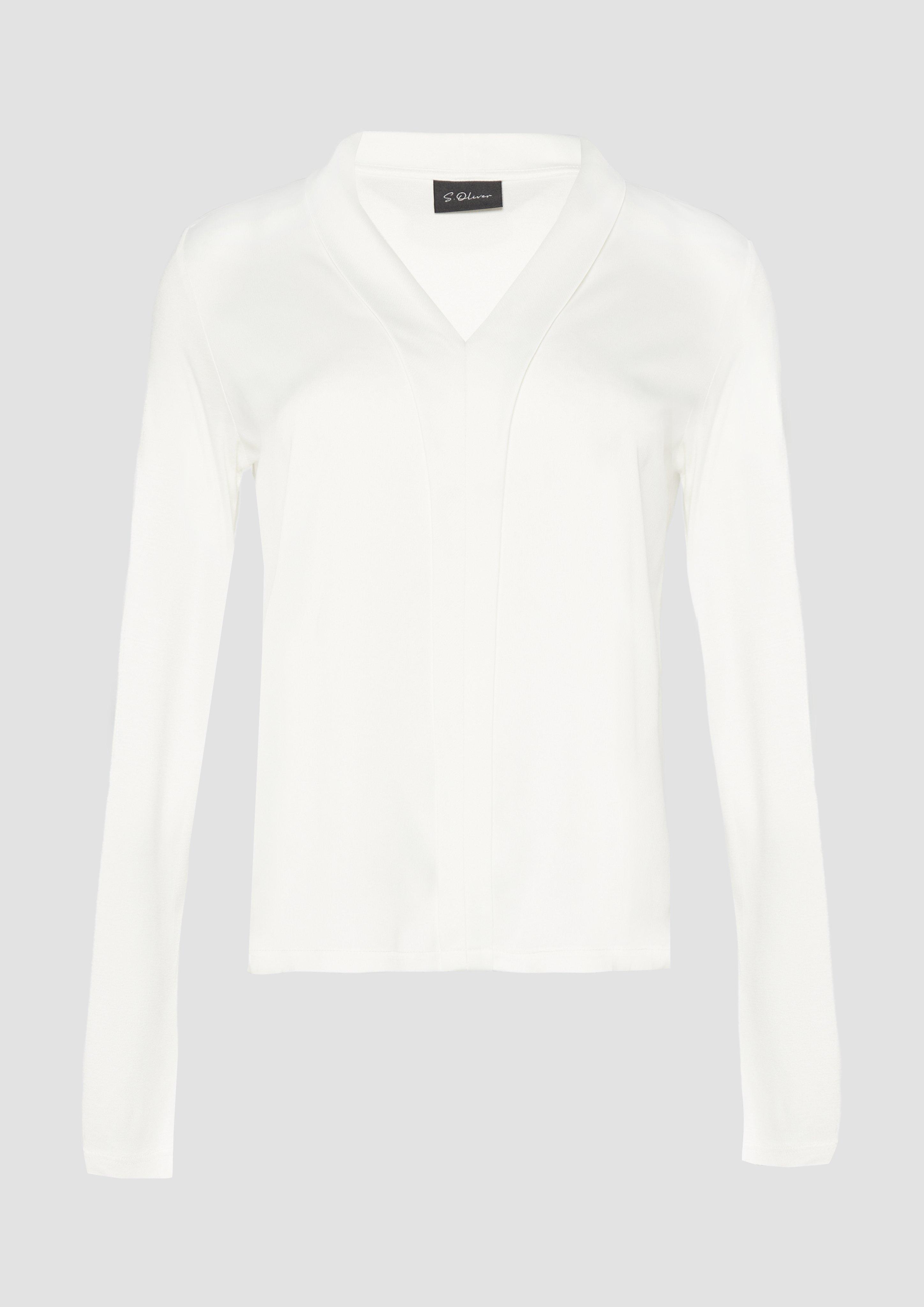 s.Oliver - Satin-Blusenshirt mit Blende, Damen, creme