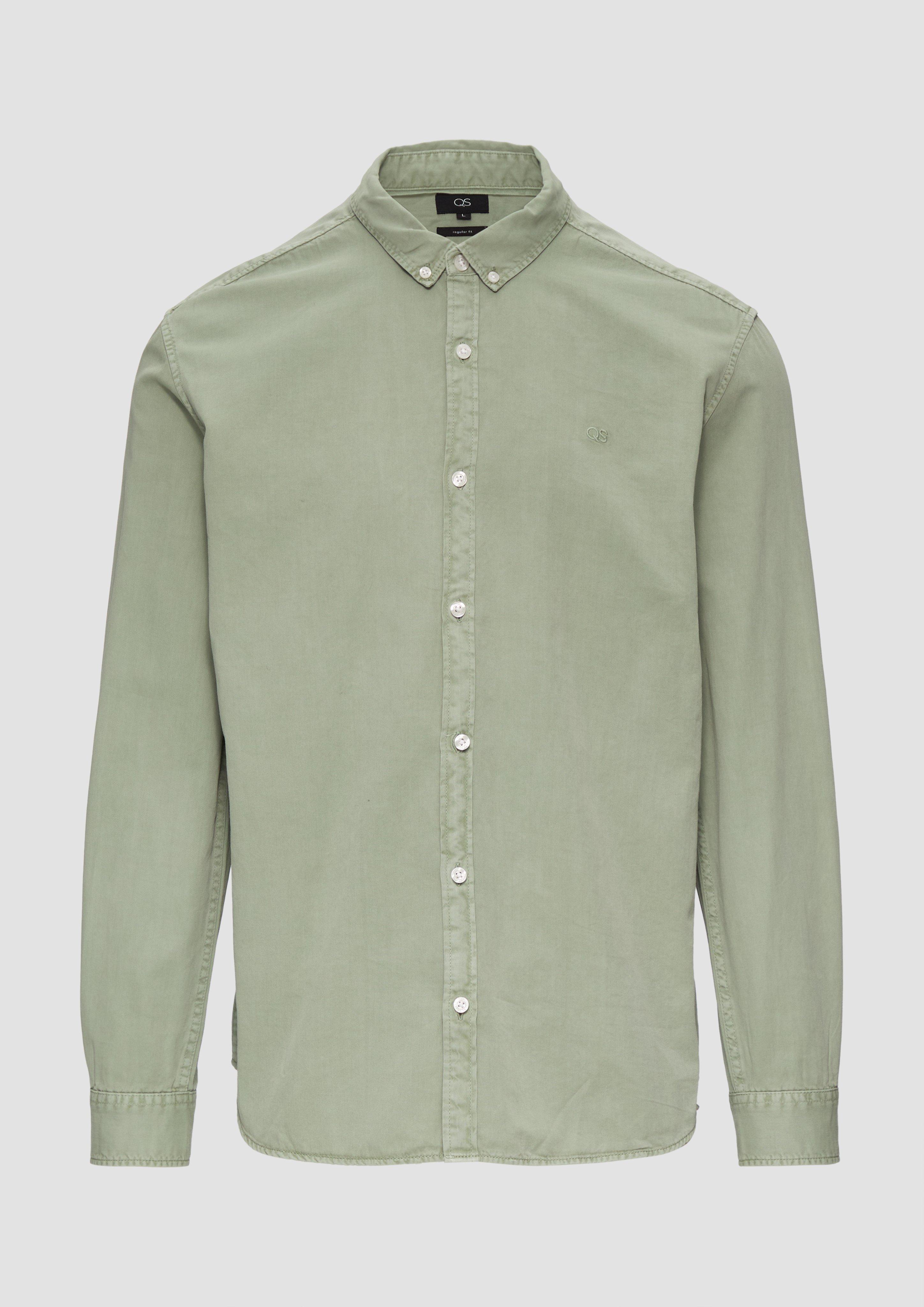 s.Oliver Regular Fit: Gewaschenes Twillhemd mit Logostickerei