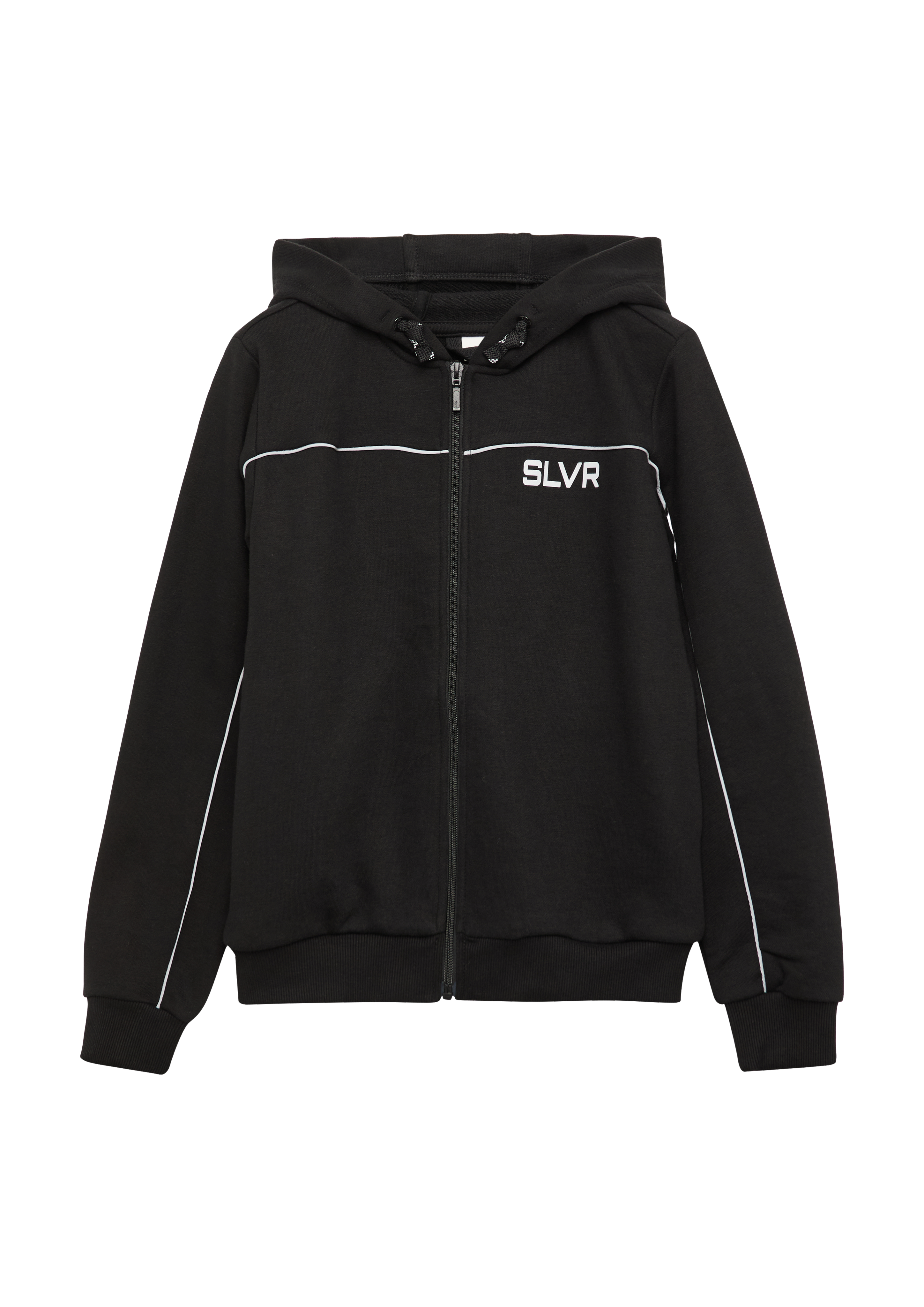 s.Oliver - Sweatshirtjacke mit dekorativen Reflektor-Details, Jungen, schwarz