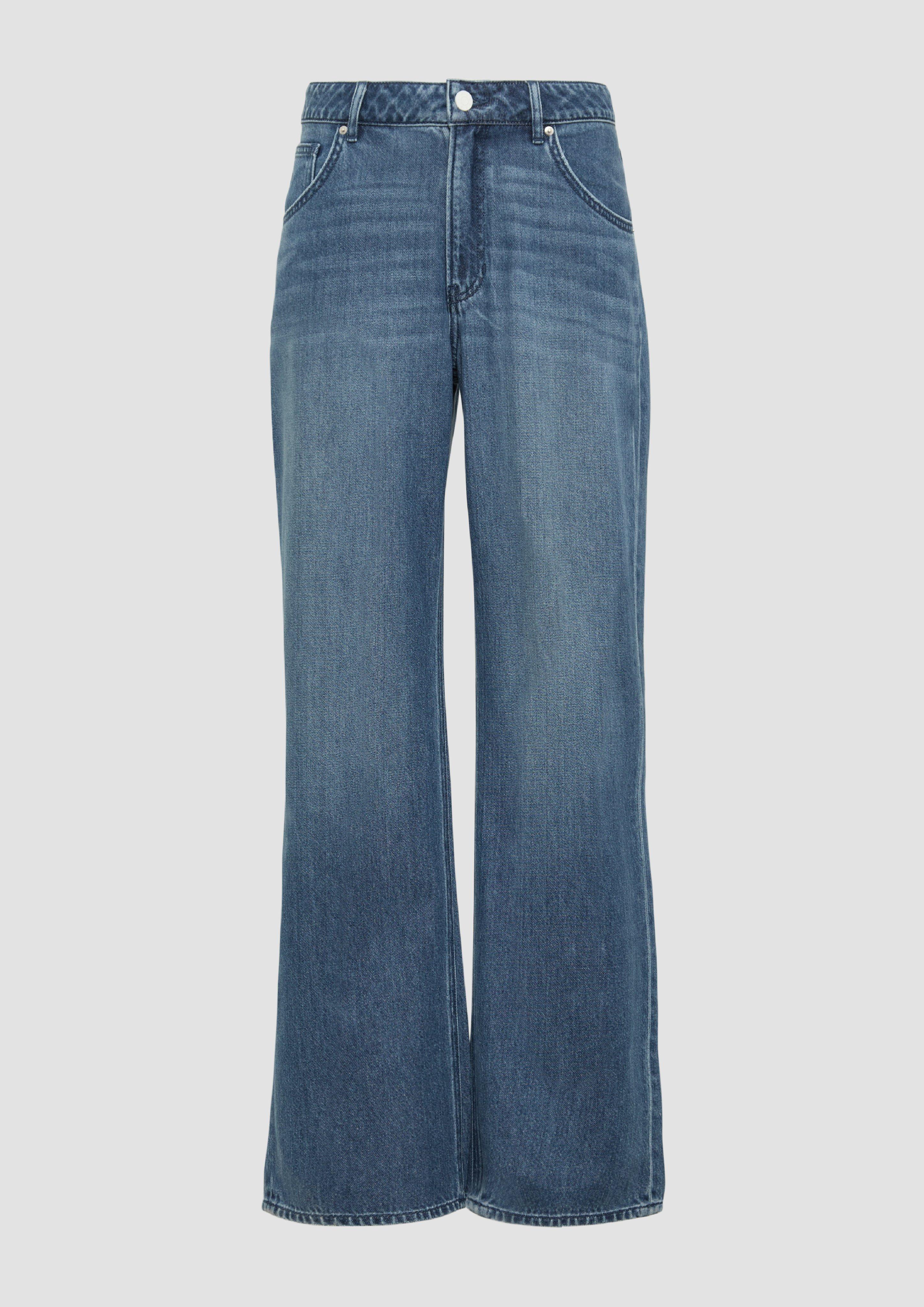 s.Oliver - Jeans Beth / Loose Fit / Mid Rise / Straight Leg, Damen, blau