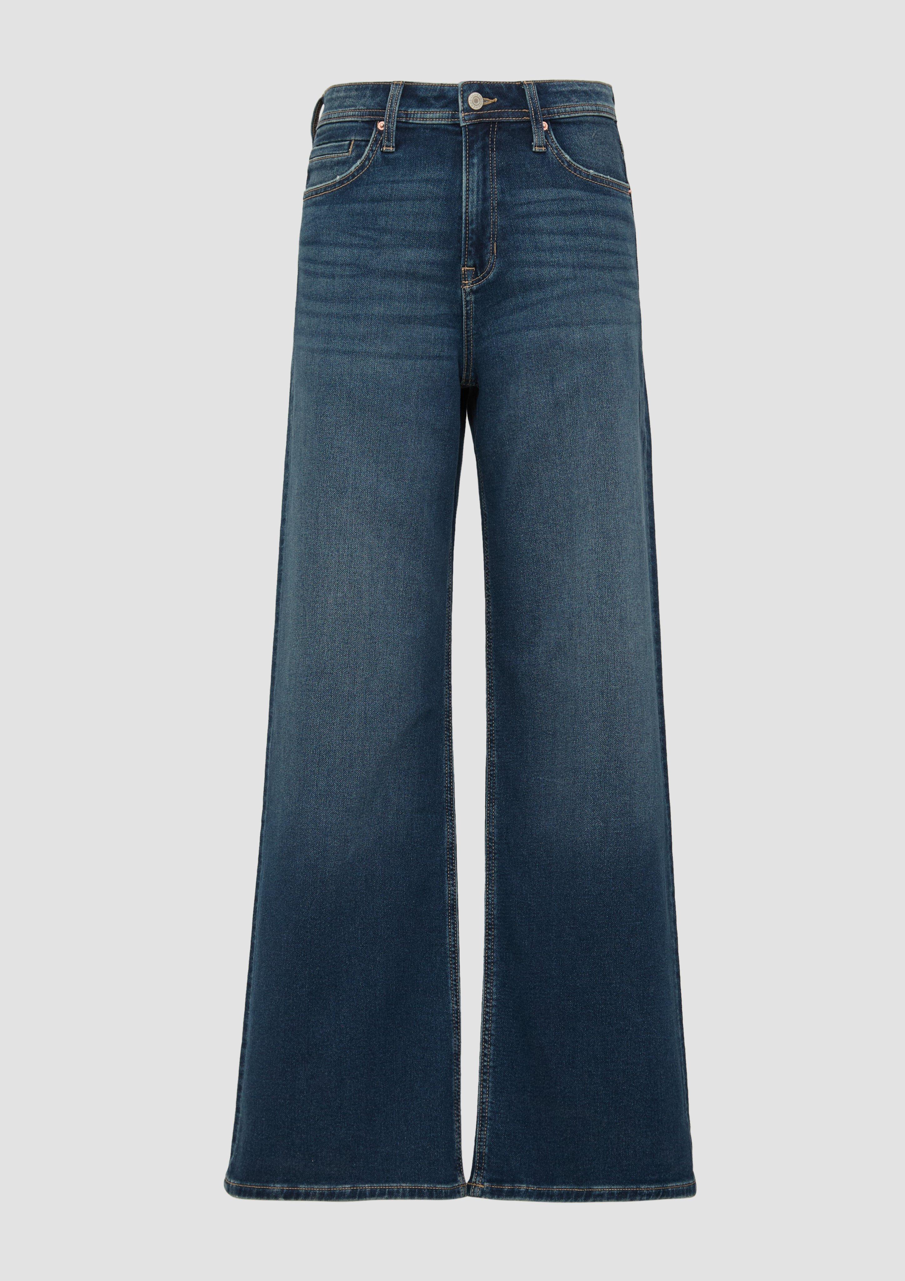 s.Oliver - Jeans Suri / Regular Fit / High Rise / Wide Leg / Sweat Denim, Damen, blau