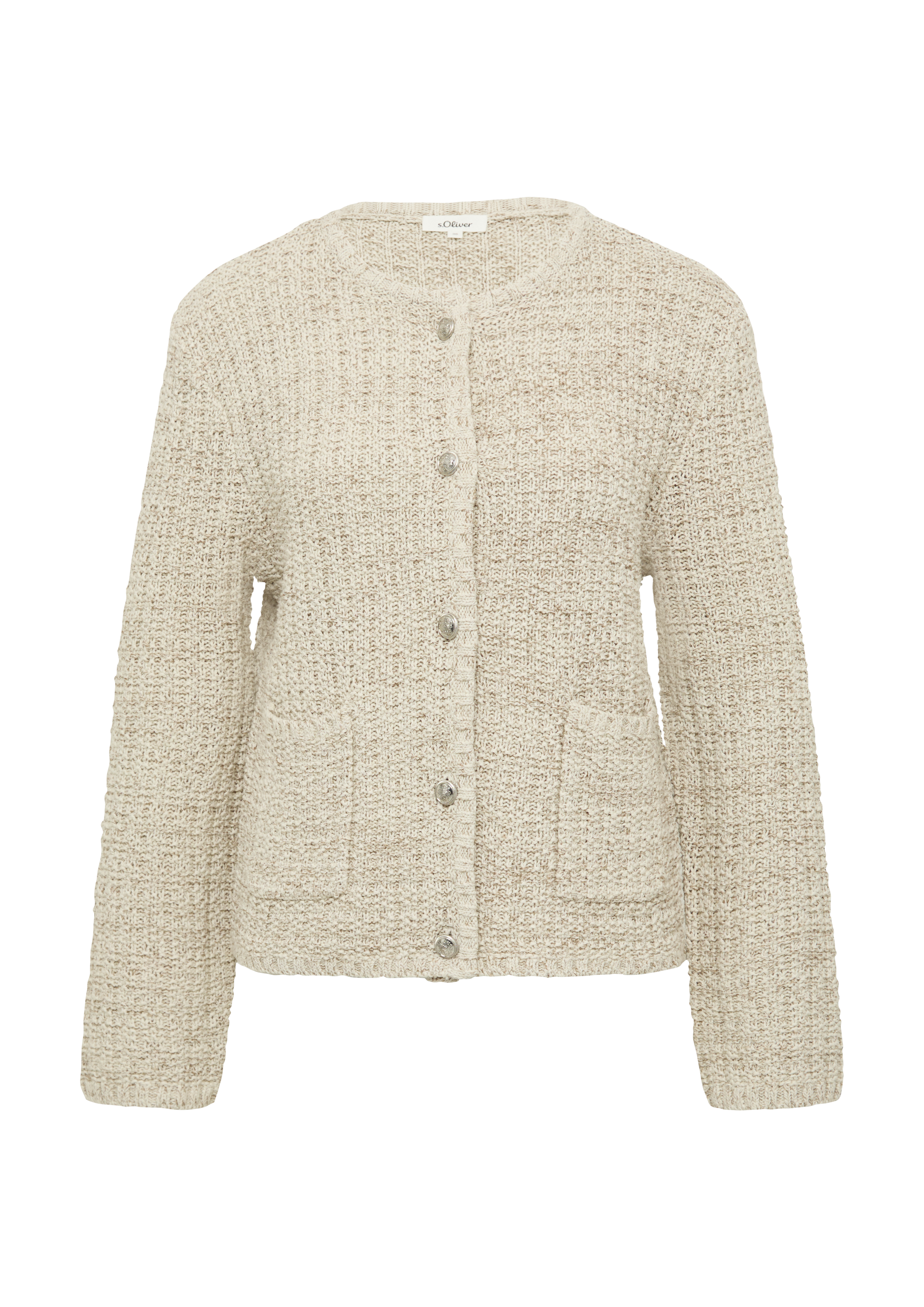 Strukturierte Strickjacke in Melange-Optik