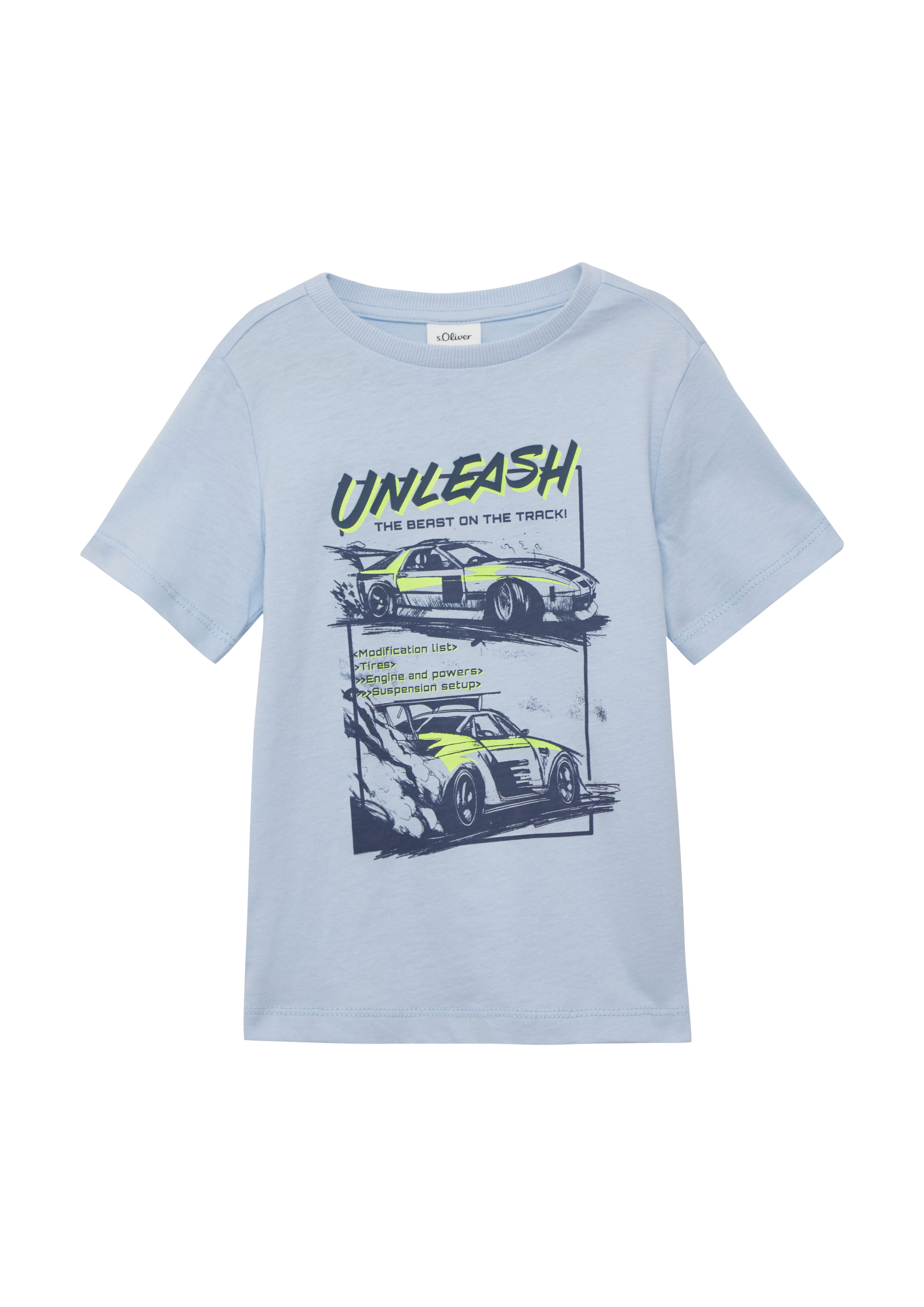 s.Oliver - T-Shirt aus Baumwolle mit Frontprint, Kinder, blau