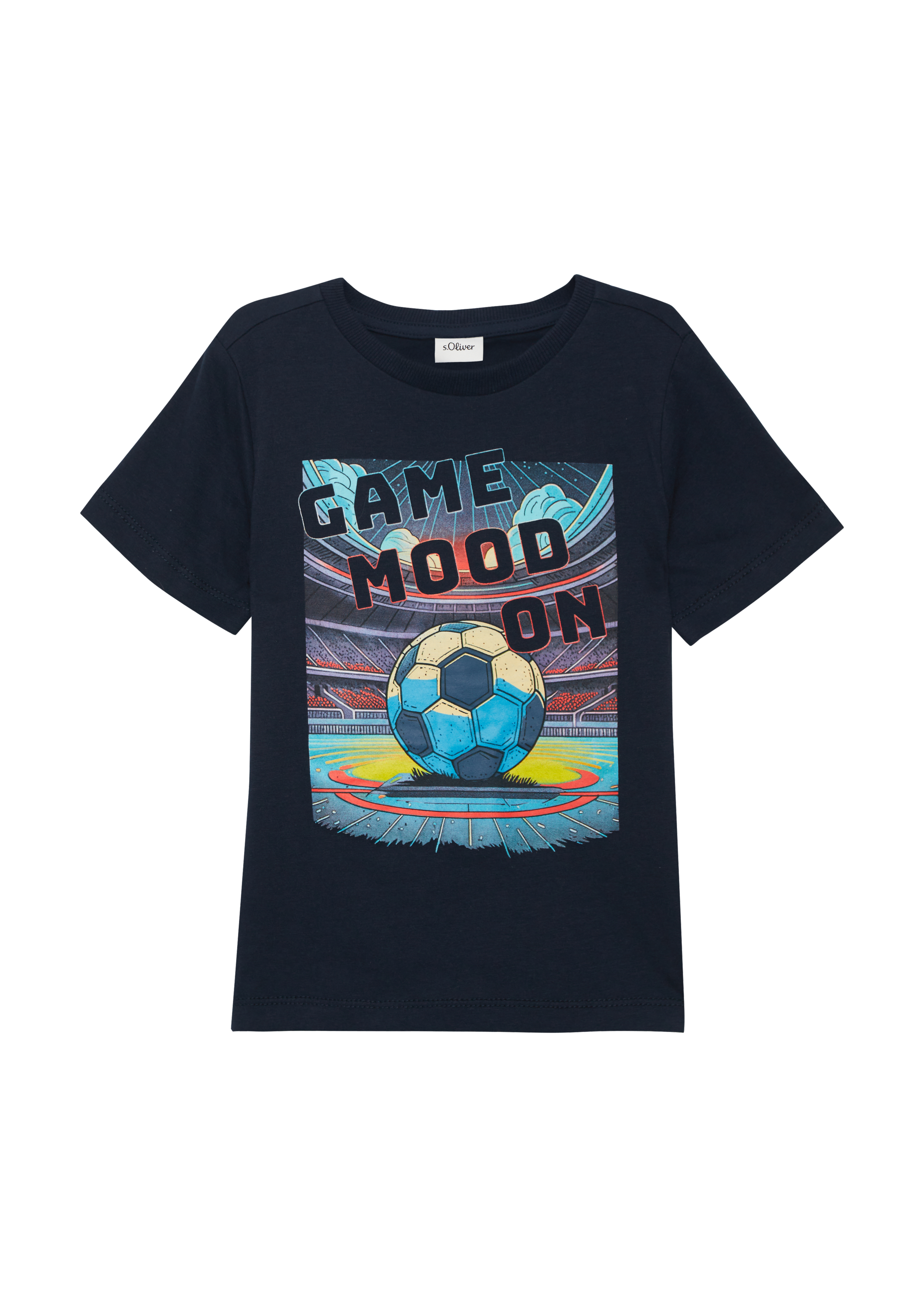 s.Oliver - T-Shirt aus Baumwolle mit Frontprint, Kinder, blau