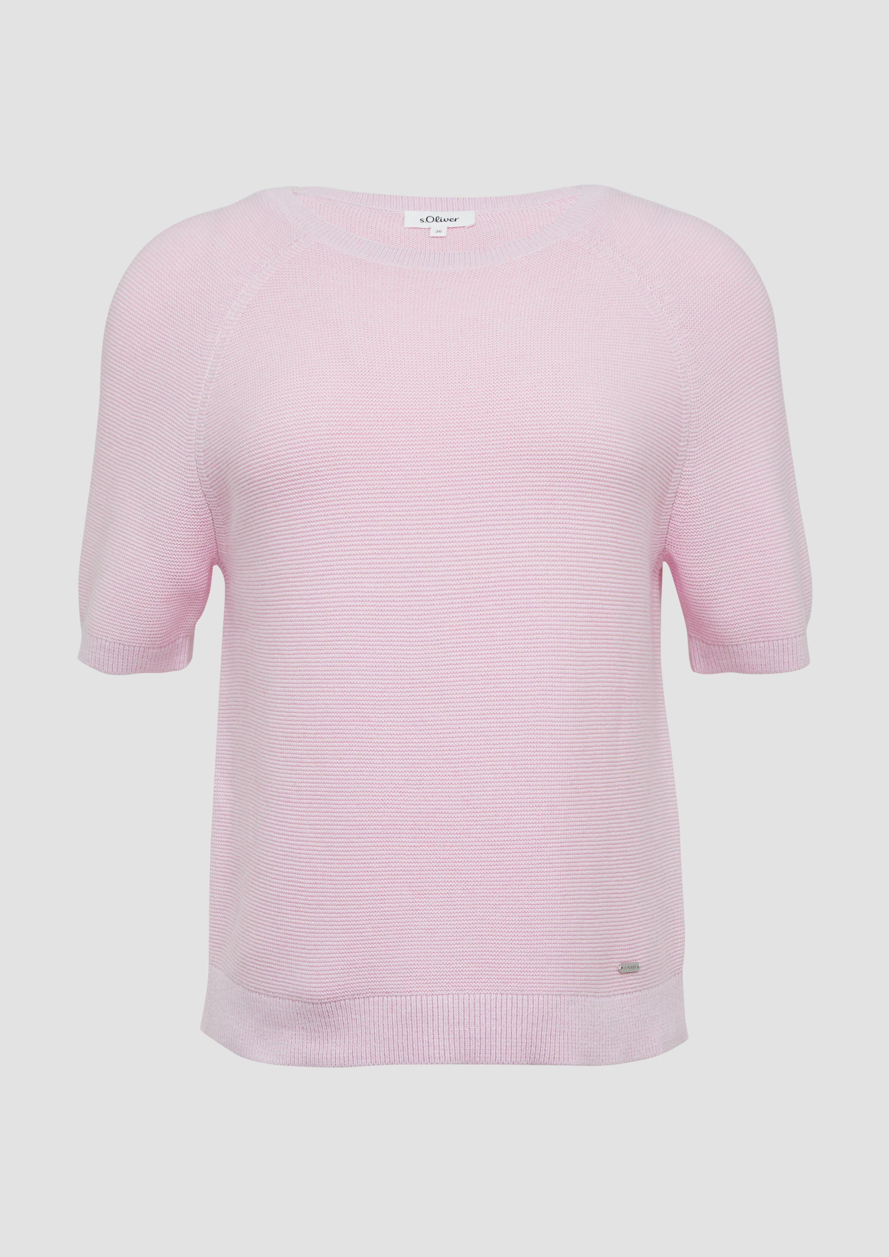 s.Oliver - Strickpullover mit feiner Rippstruktur, Damen, Rosa