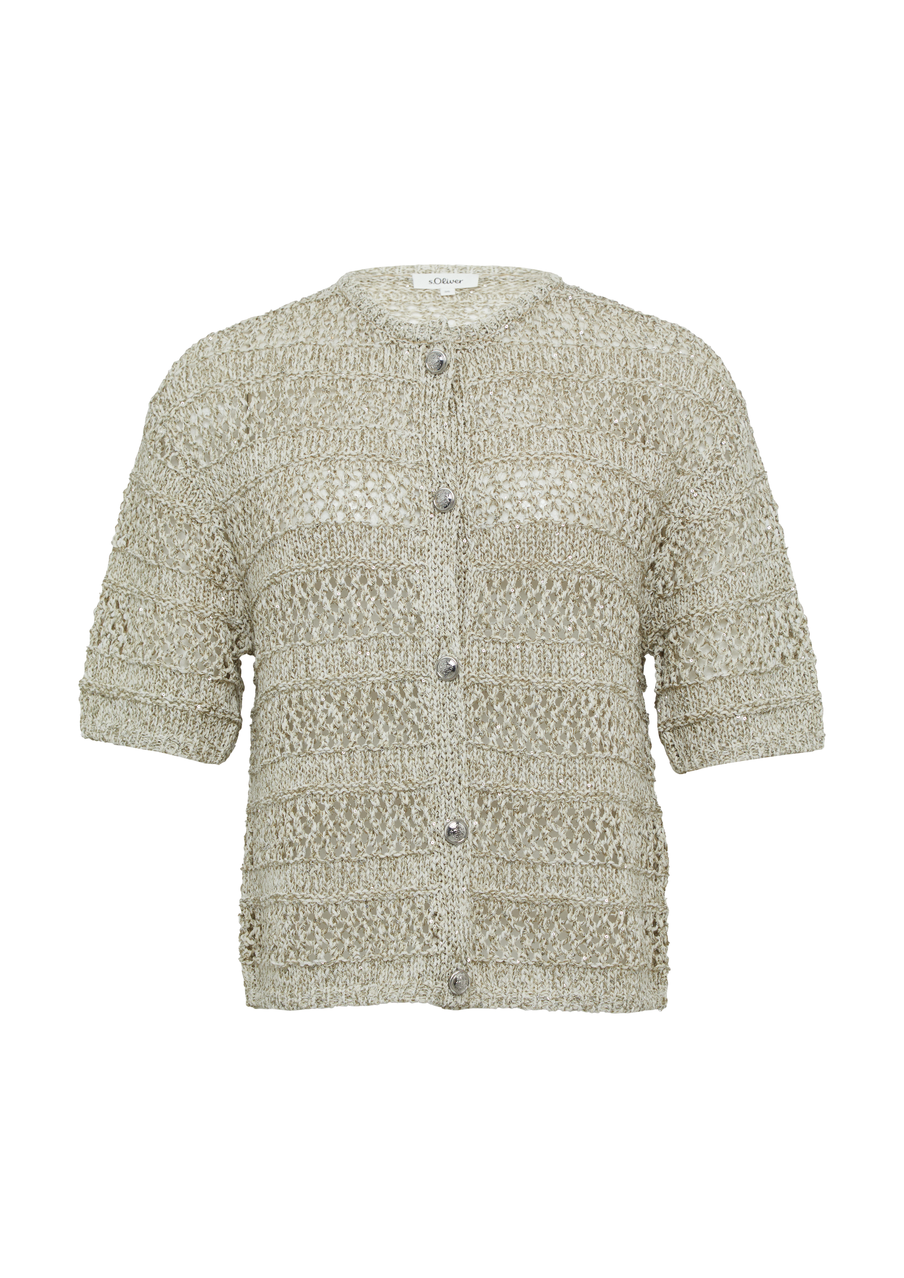 Ajour vest met glittereffect