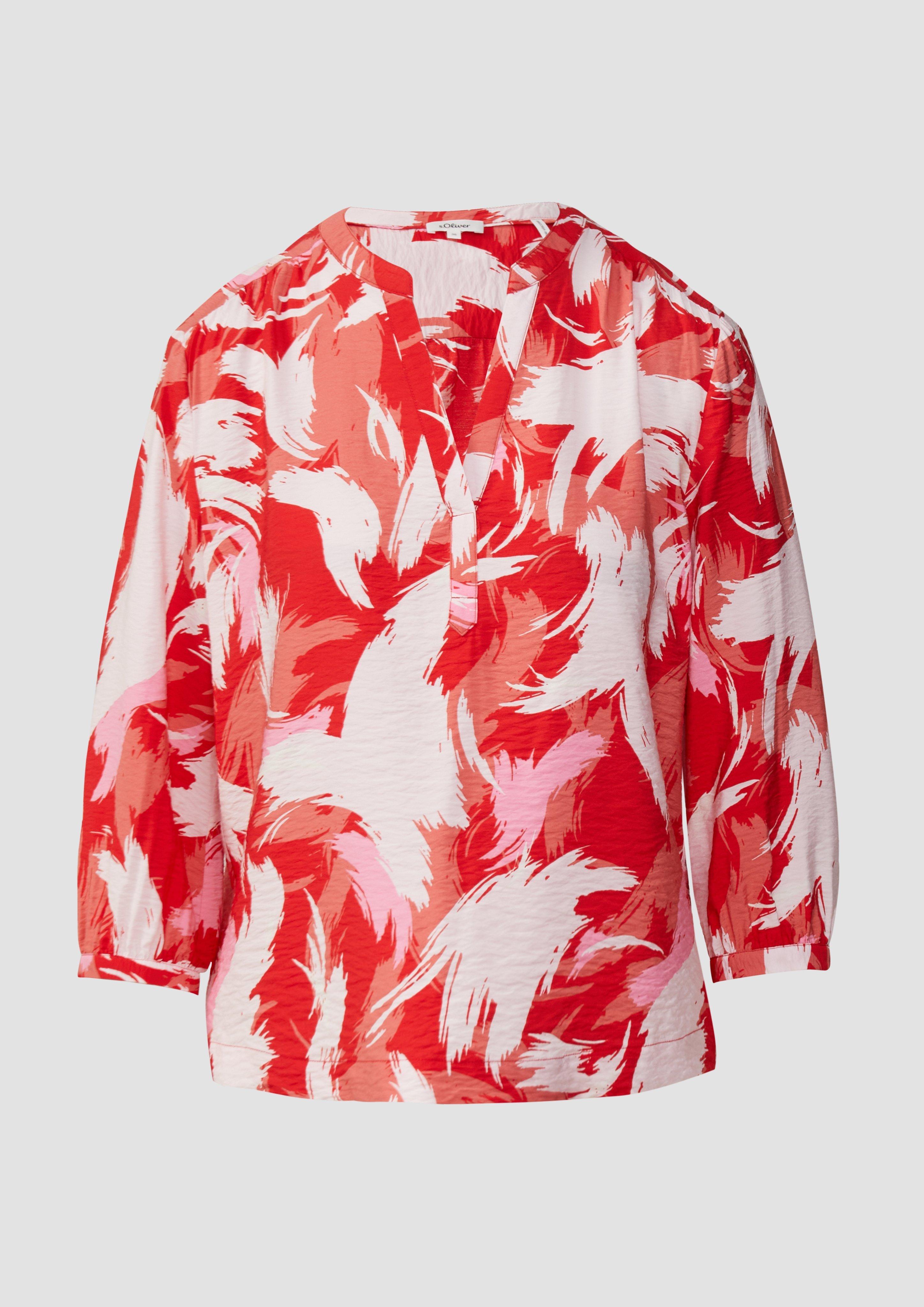 s.Oliver - Strukturierte Bluse aus Viskosemix, Damen, rot
