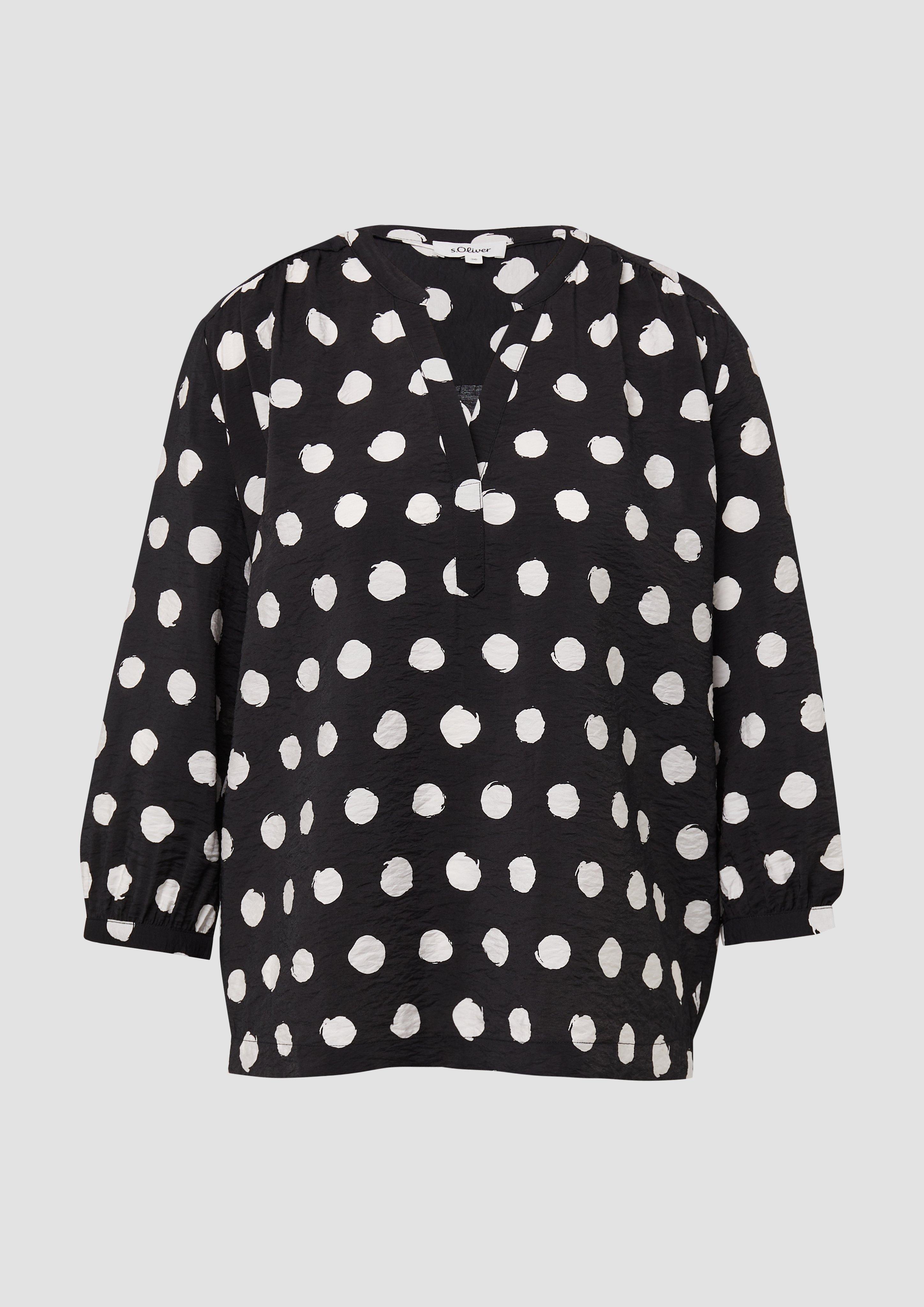 s.Oliver - Strukturierte Bluse aus Viskosemix, Damen, schwarz