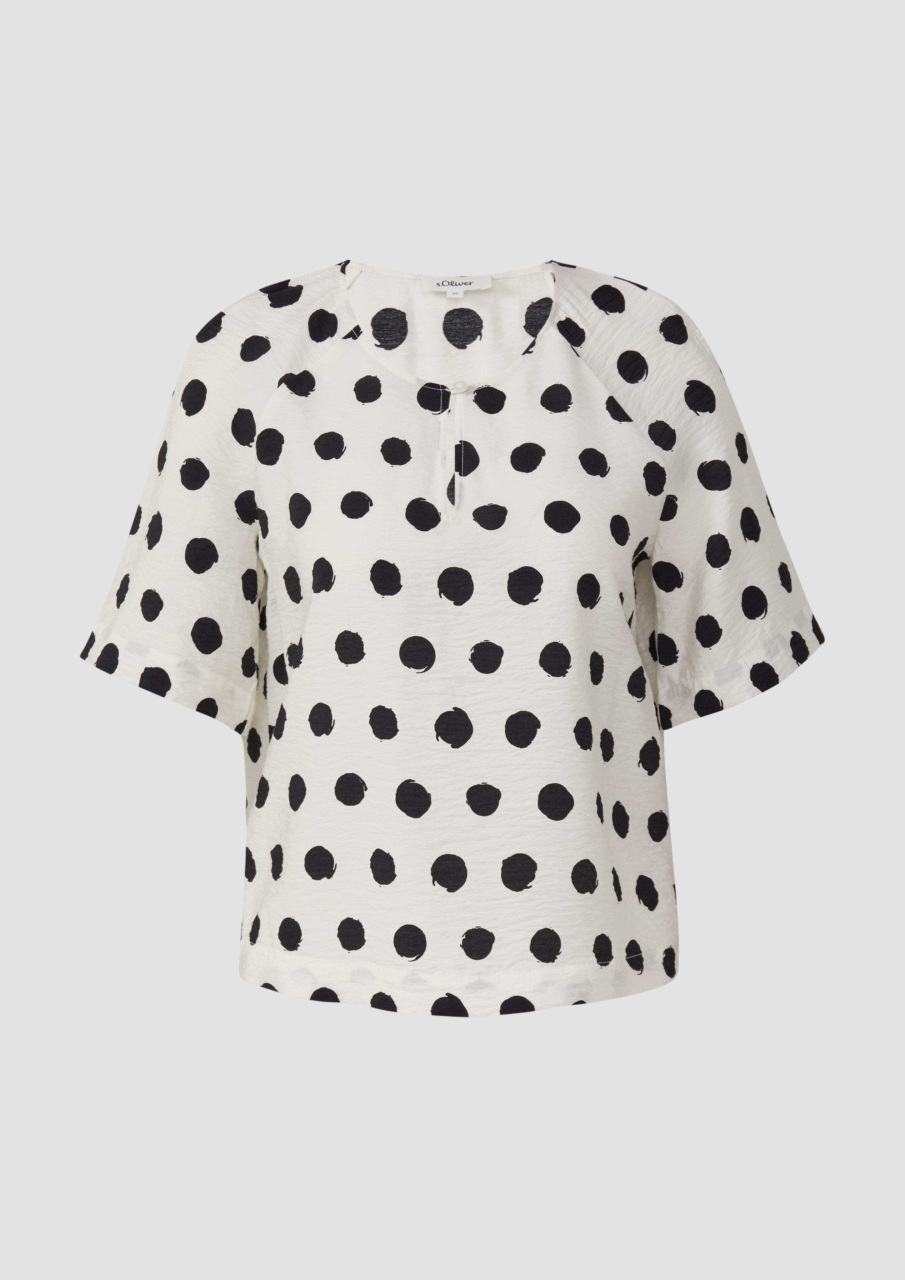 s.Oliver - Verkürzte Bluse aus strukturiertem Viskosemix, Damen, creme