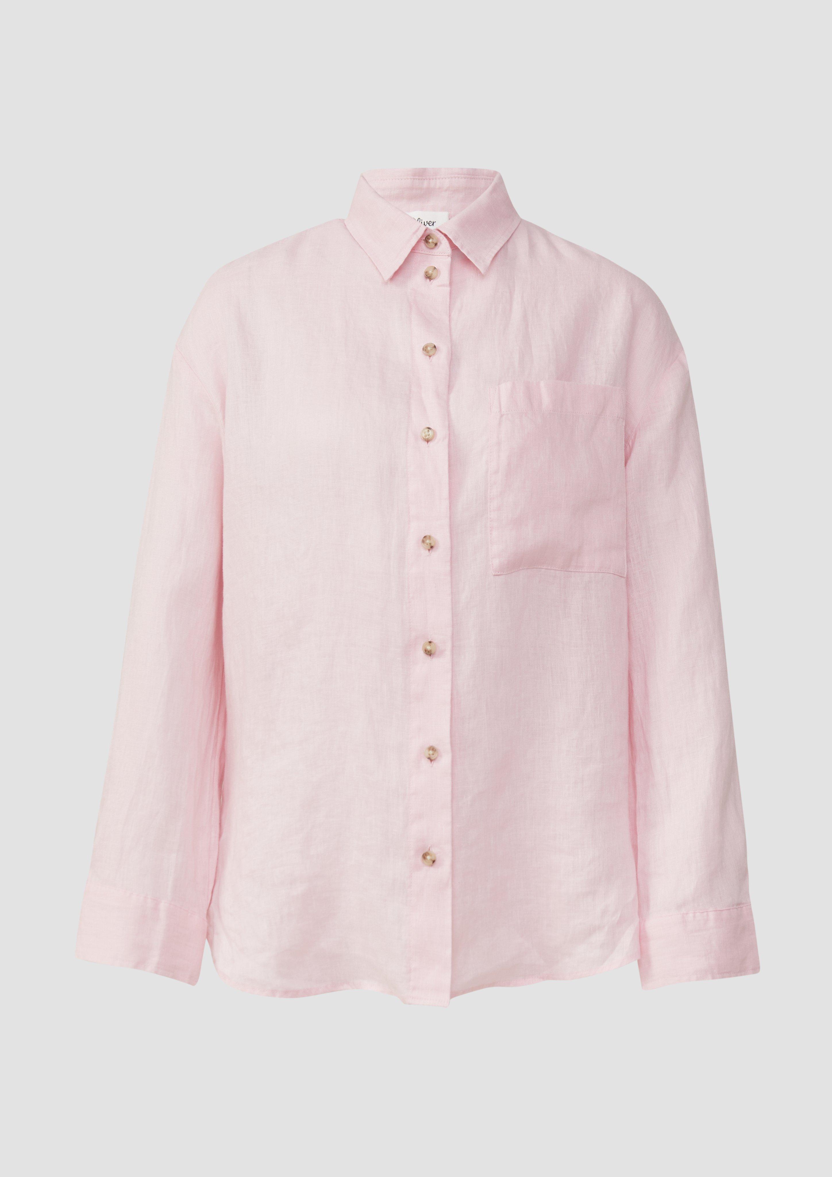 s.Oliver - Oversize Bluse aus reinem Leinen, Damen, Rosa
