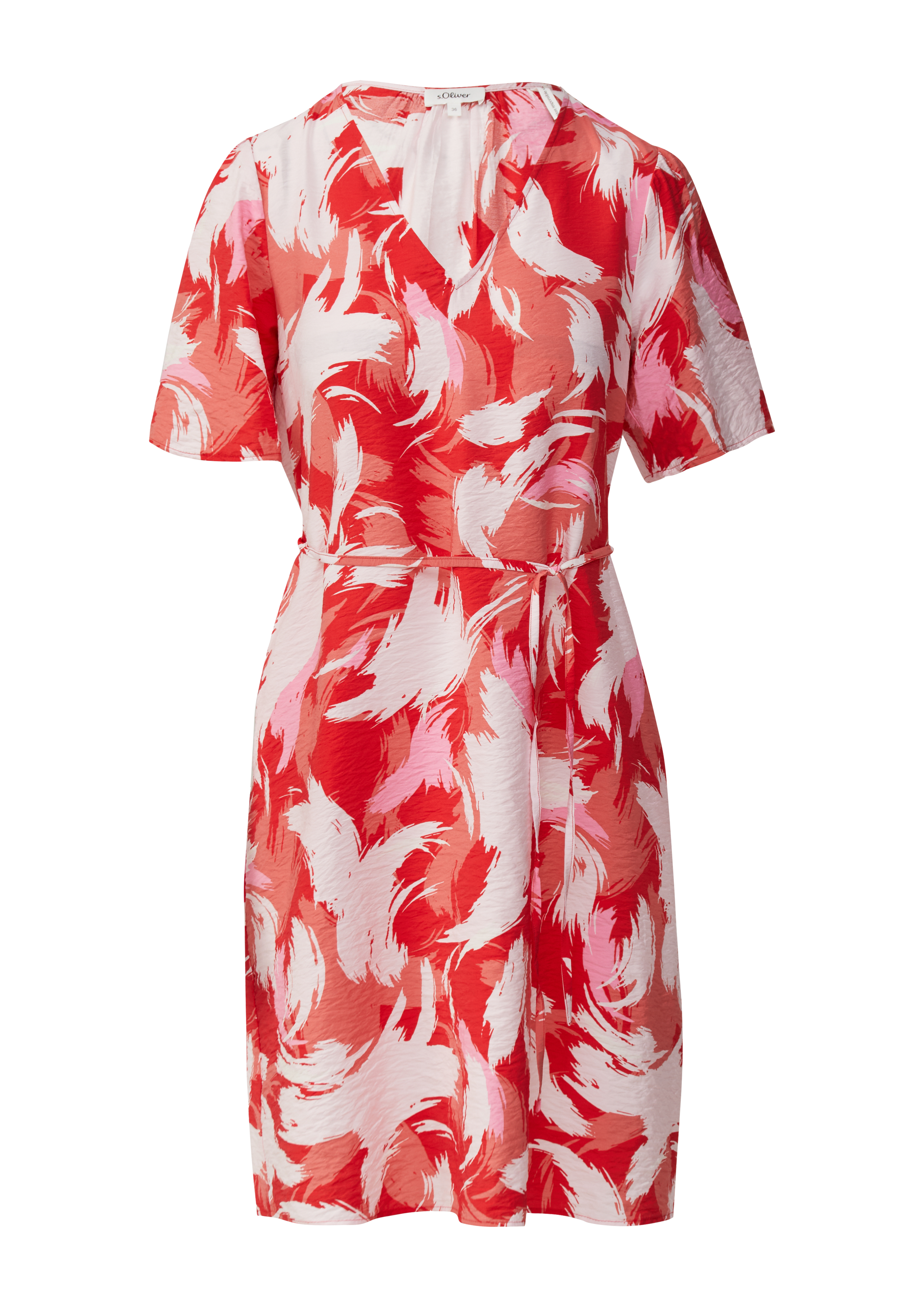 Kurzes Kleid aus Viskosemix mit Puffärmeln