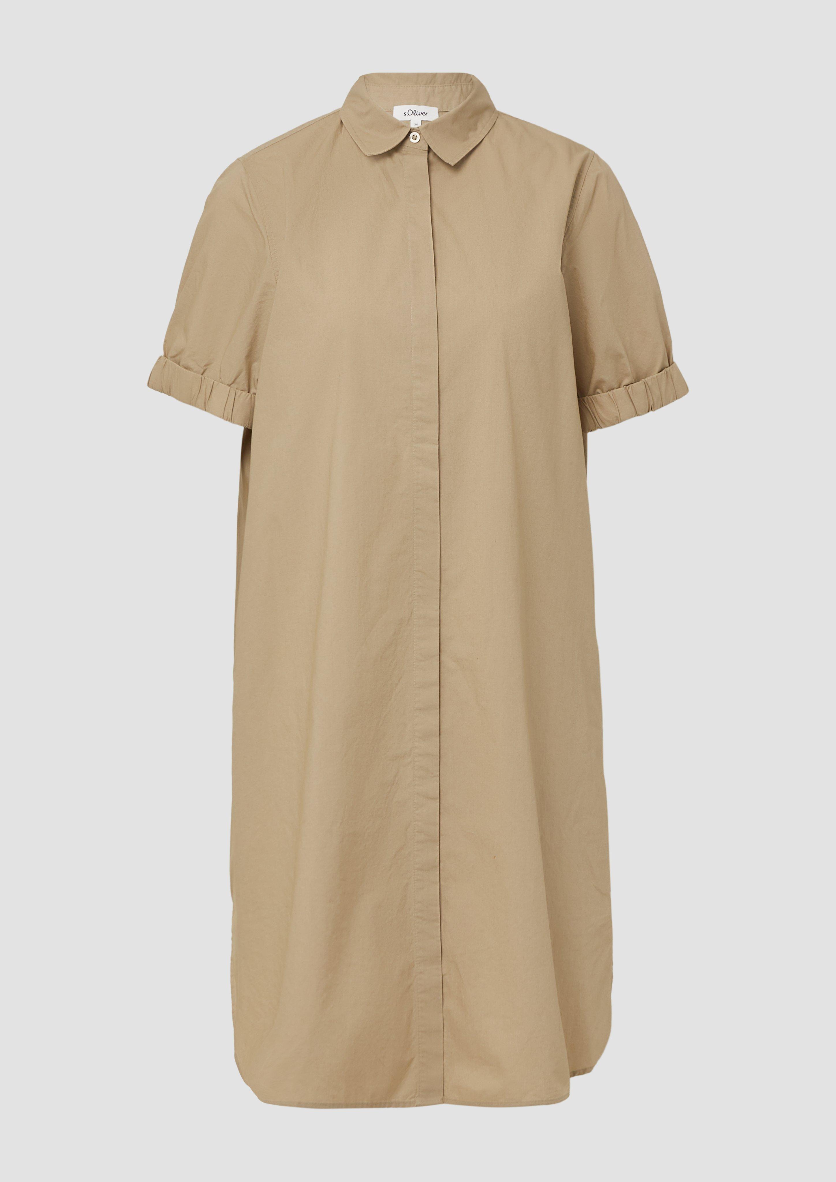 s.Oliver - Kleid aus Popeline mit Eingrifftaschen im Relaxed Fit, Damen, braun