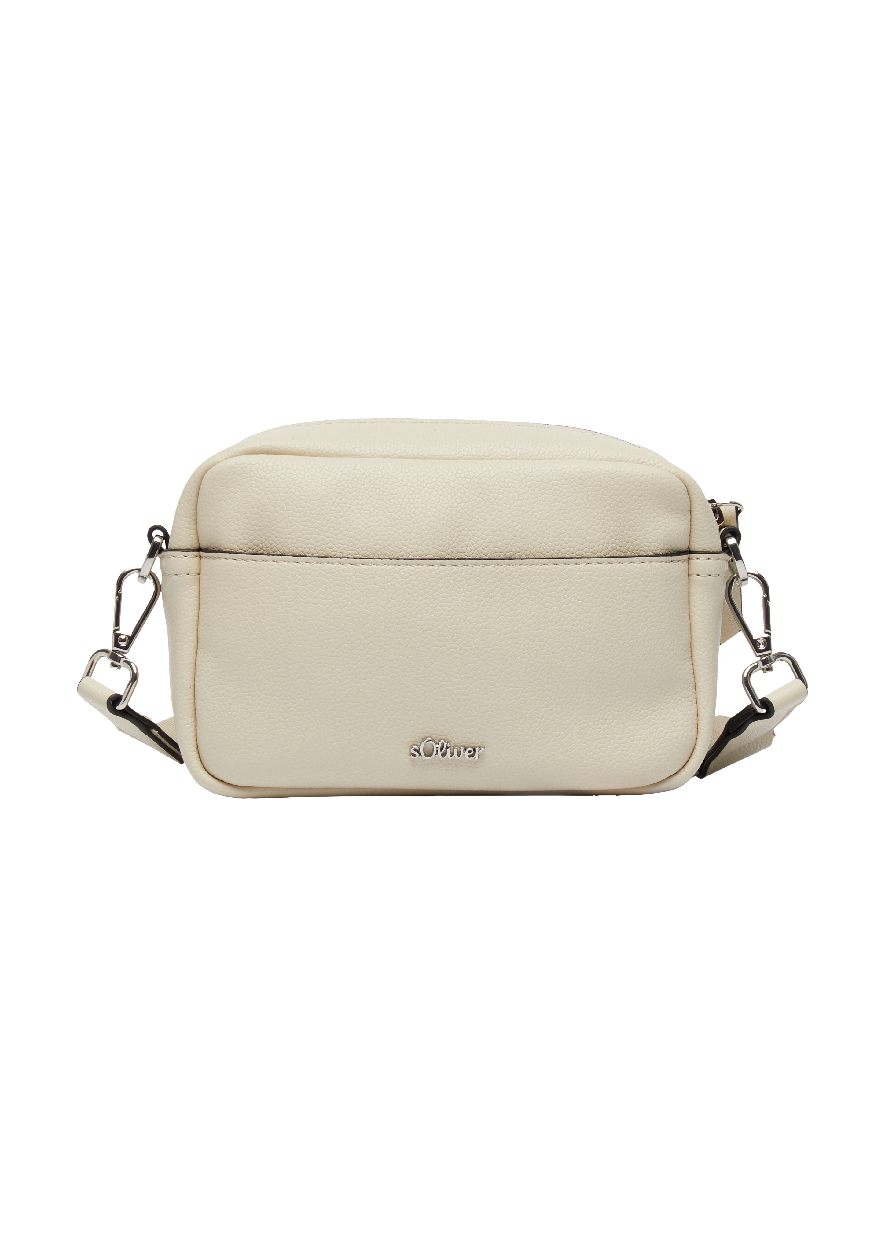 s.Oliver - Camera-Bag mit Logo-Schultergurt und Reißverschluss, Damen, Beige