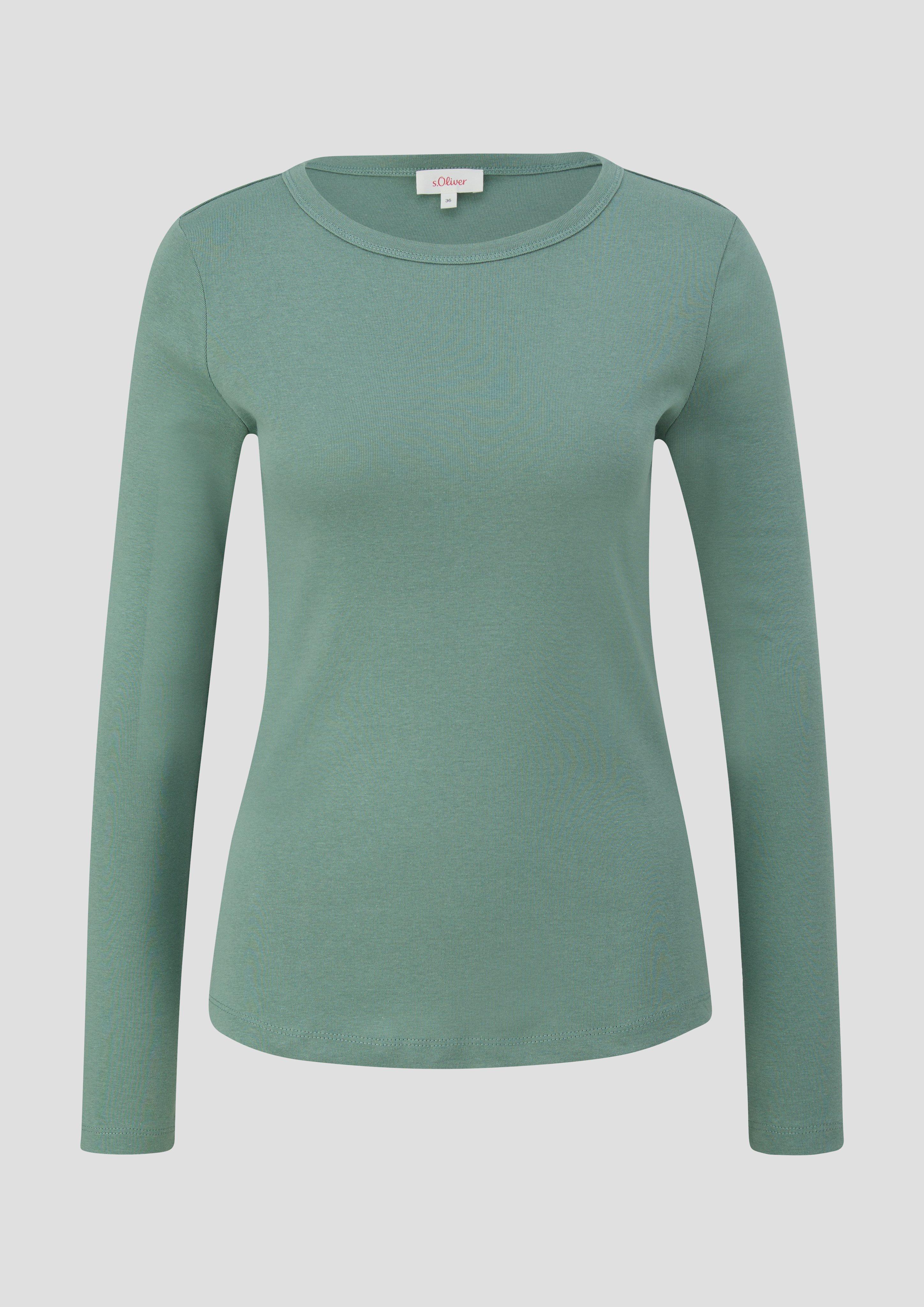 s.Oliver - Longsleeve mit Rundhalsausschnitt, Damen, Blau