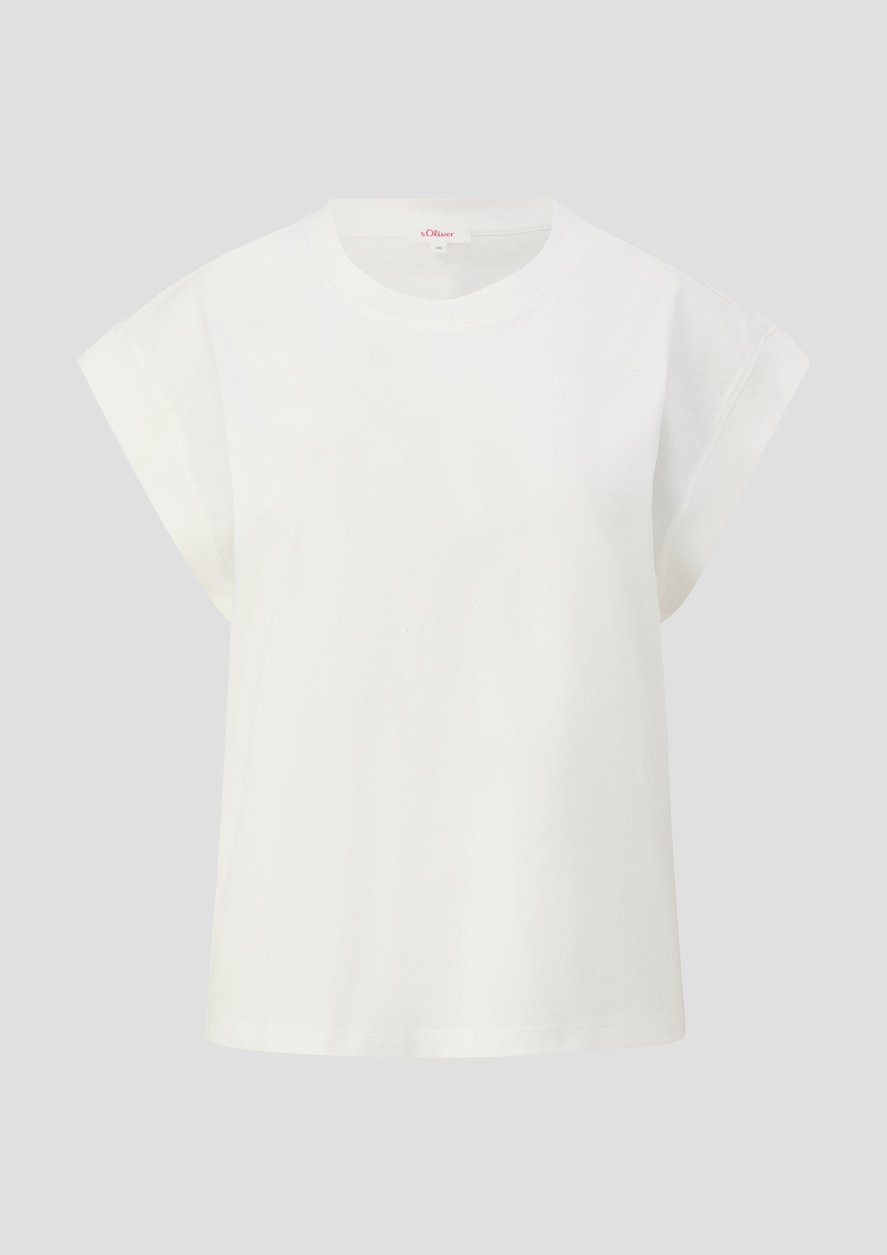 s.Oliver - T-Shirt mit überschnittenen Schultern, Damen, creme