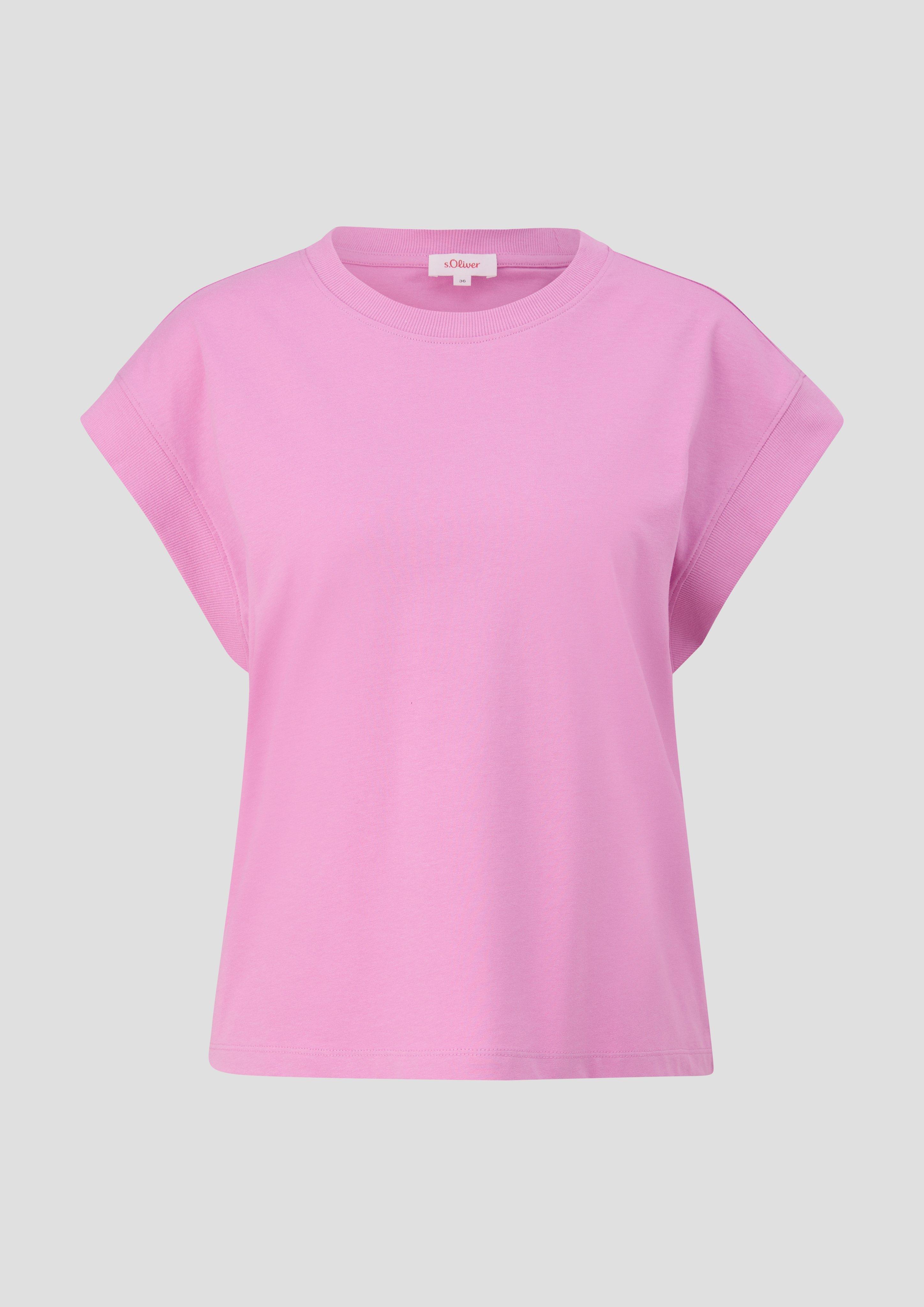 s.Oliver - T-Shirt mit überschnittenen Schultern, Damen, Rosa