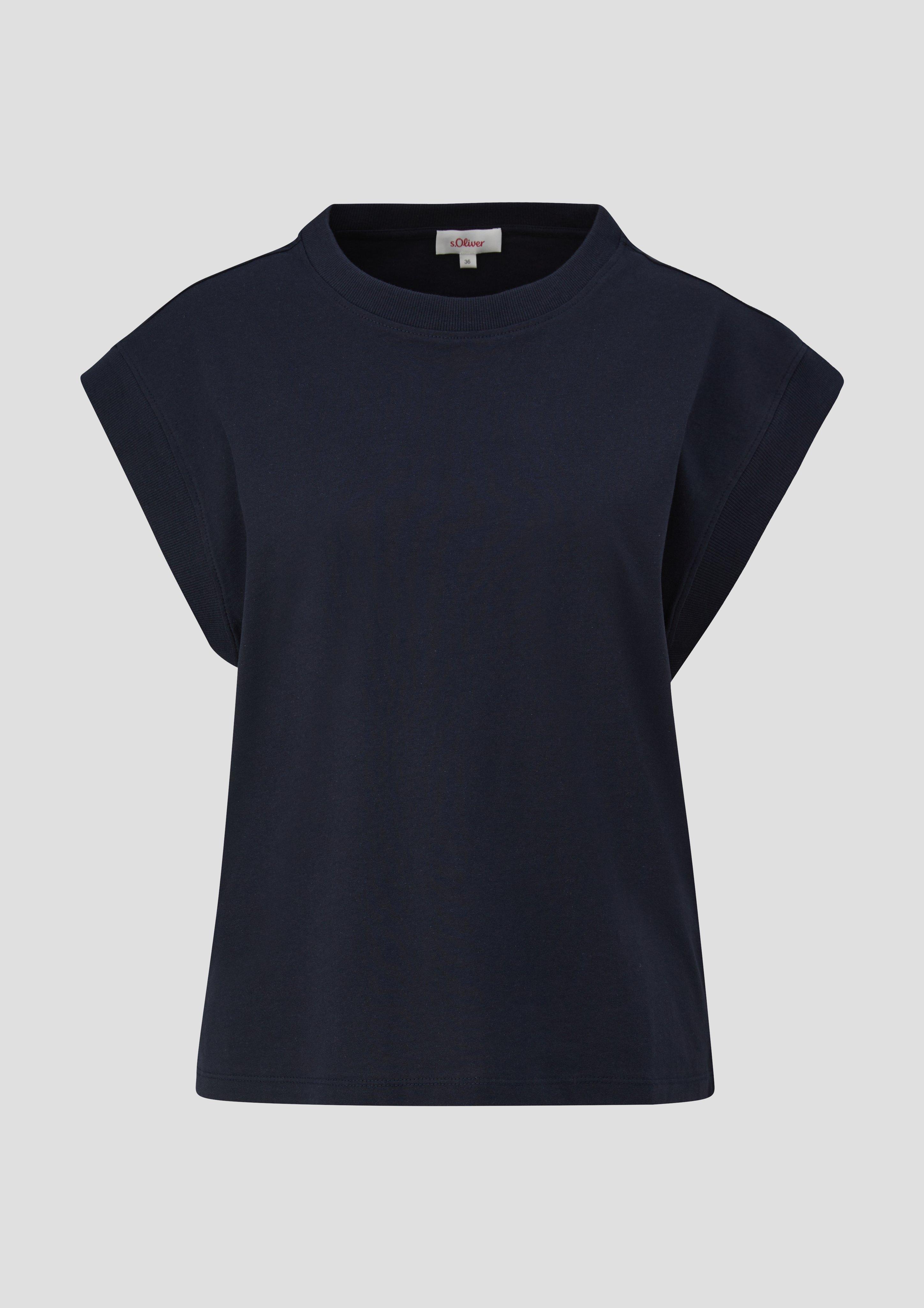 s.Oliver - T-Shirt mit überschnittenen Schultern, Damen, blau