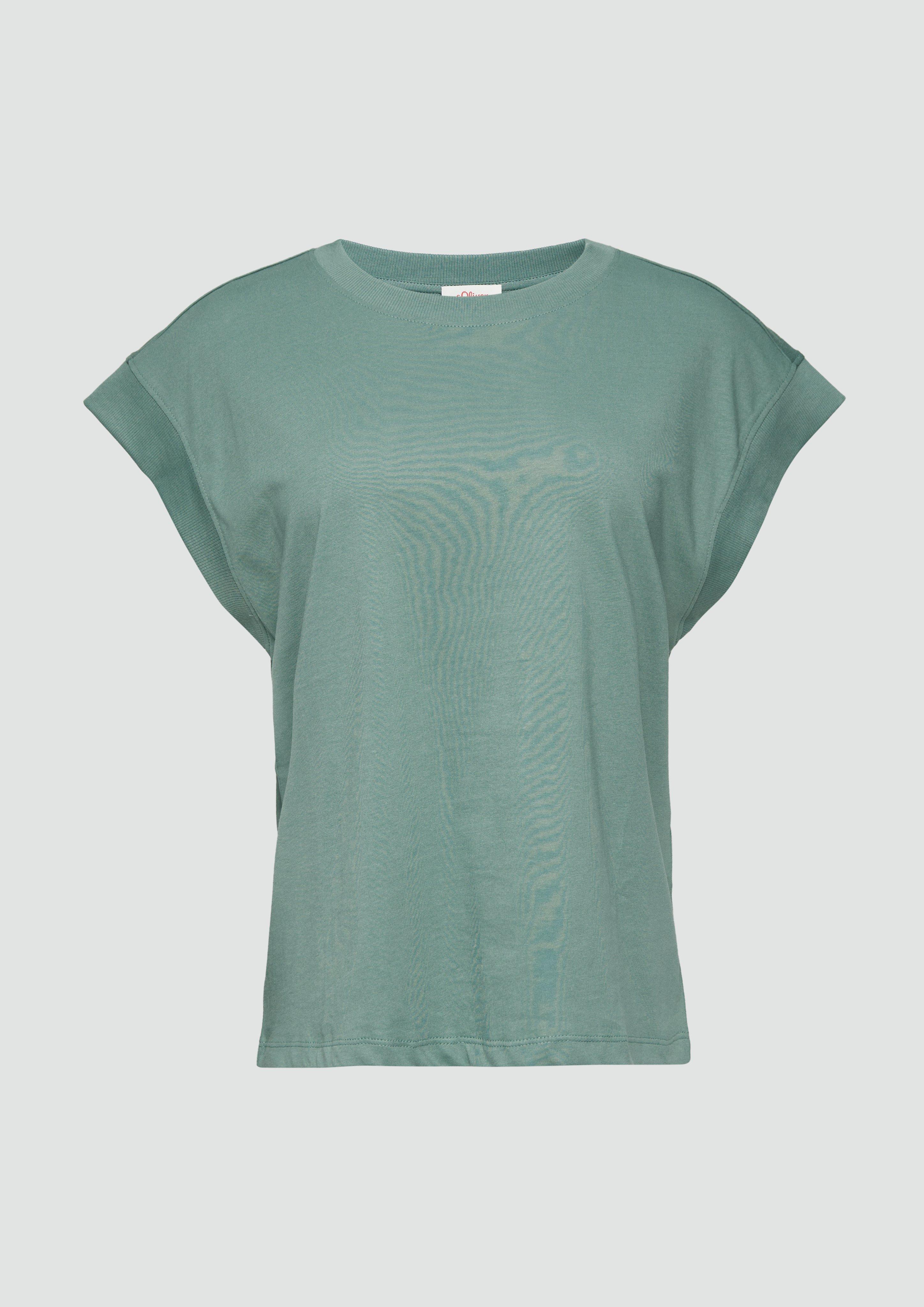 s.Oliver - T-Shirt mit überschnittenen Schultern, Damen, Blau