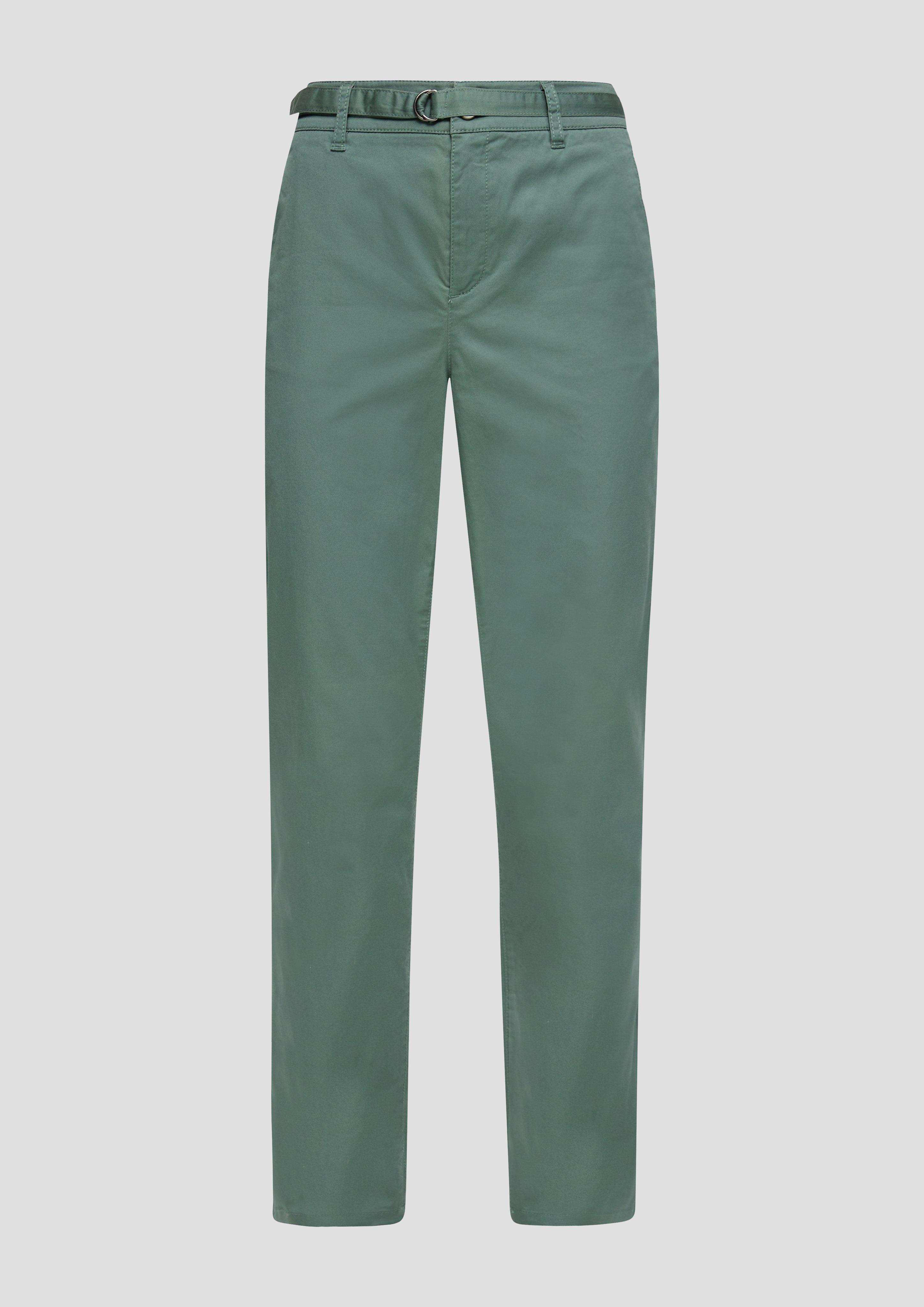 s.Oliver - Chino mit Gürtel aus Baumwollstretch, Damen, Blau