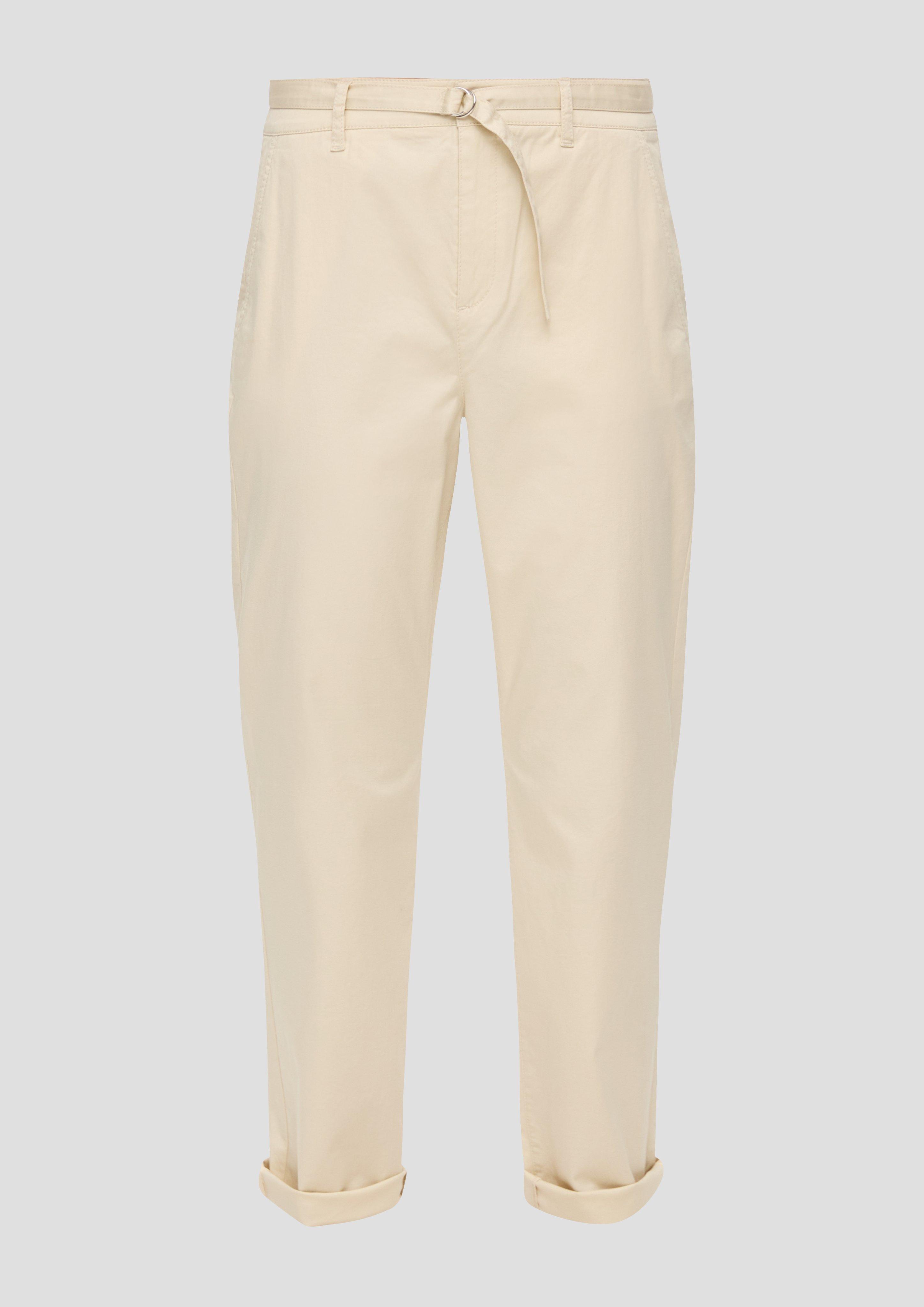 s.Oliver - Chino mit Gürtel aus Baumwollstretch, Damen, Beige