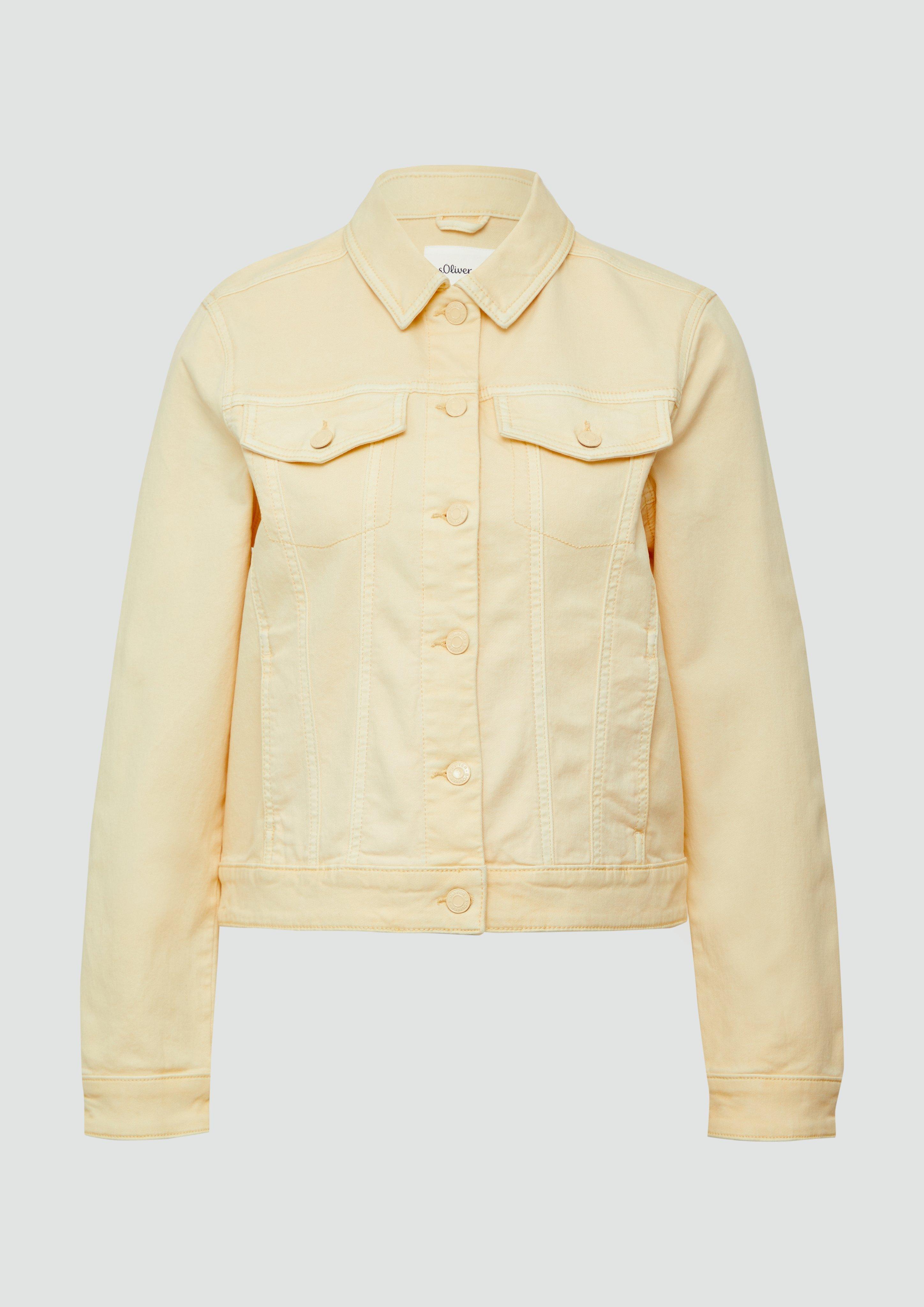 s.Oliver - Elastische Jeansjacke mit seitlichen Eingrifftaschen, Damen, gelb