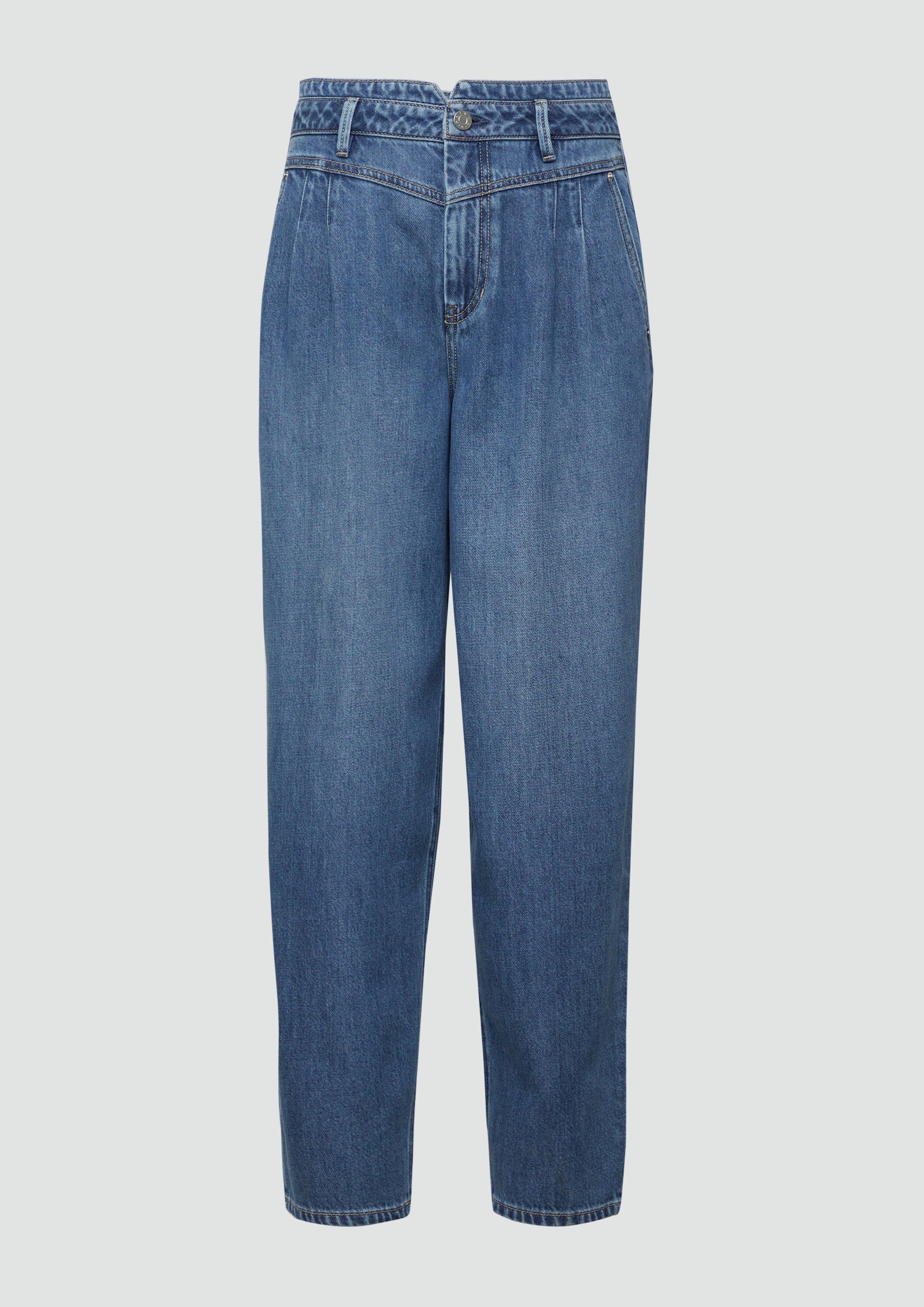 s.Oliver - Ankle-Jeans / Relaxed Fit / High Rise / Barrel Leg, Damen, blau
