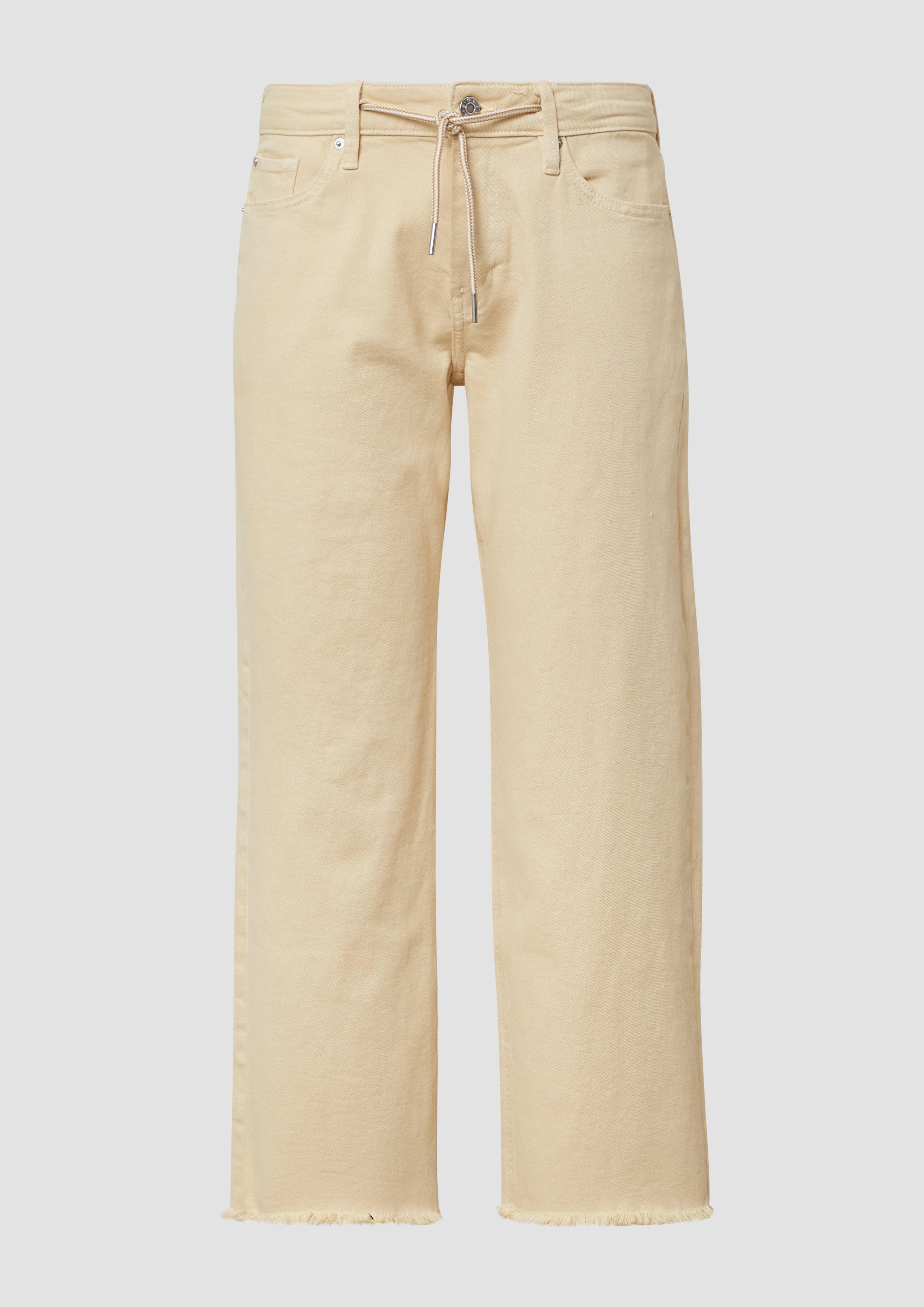 s.Oliver - Cropped-Jeans Karolin / Regular Fit / Mid Rise / Straight Leg / offener Saum, Damen, gelb