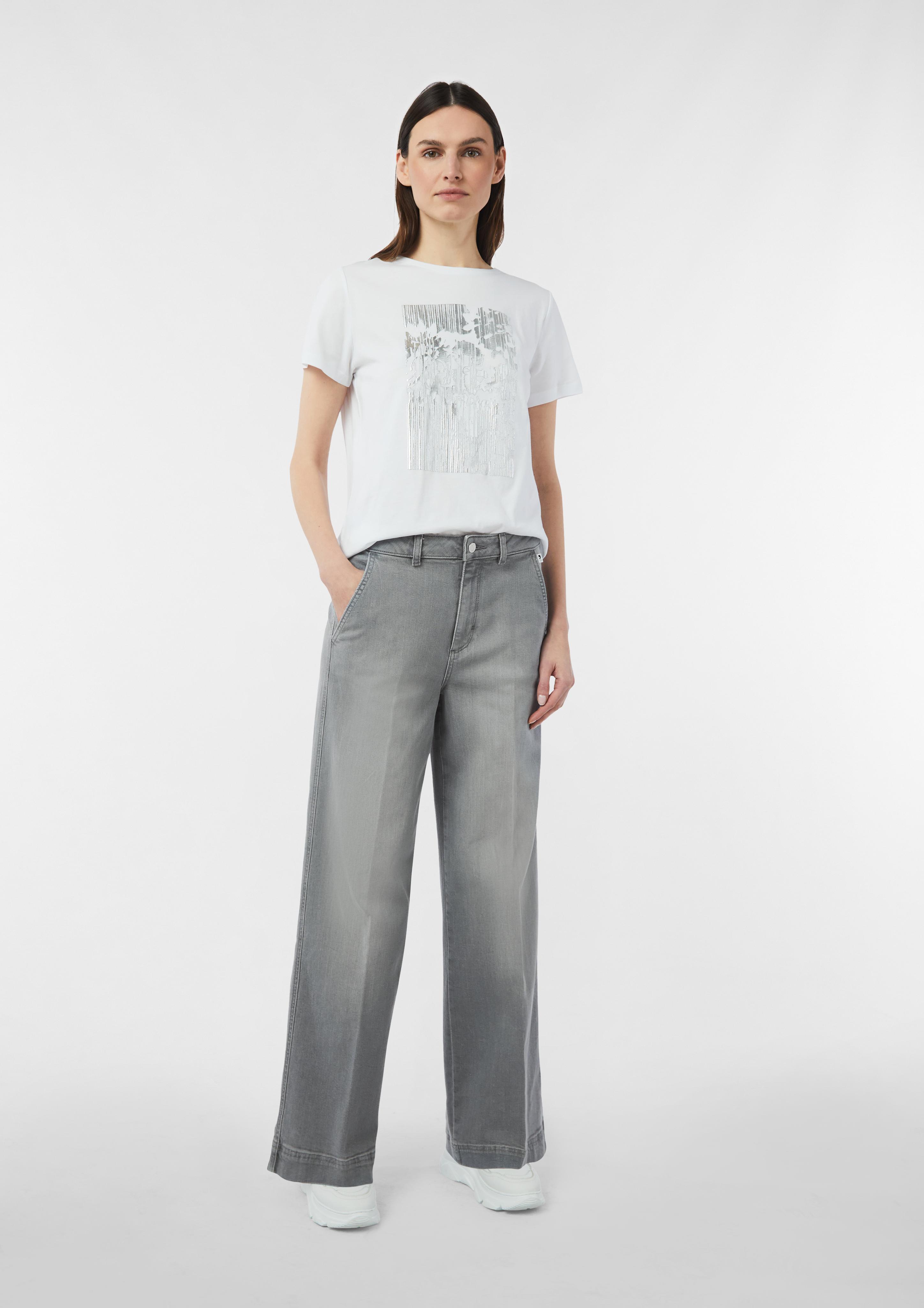 Casual wide-leg jeans in a loose fit - grey | Comma Casual wide-leg jeans in a loose fit - grey | Comma