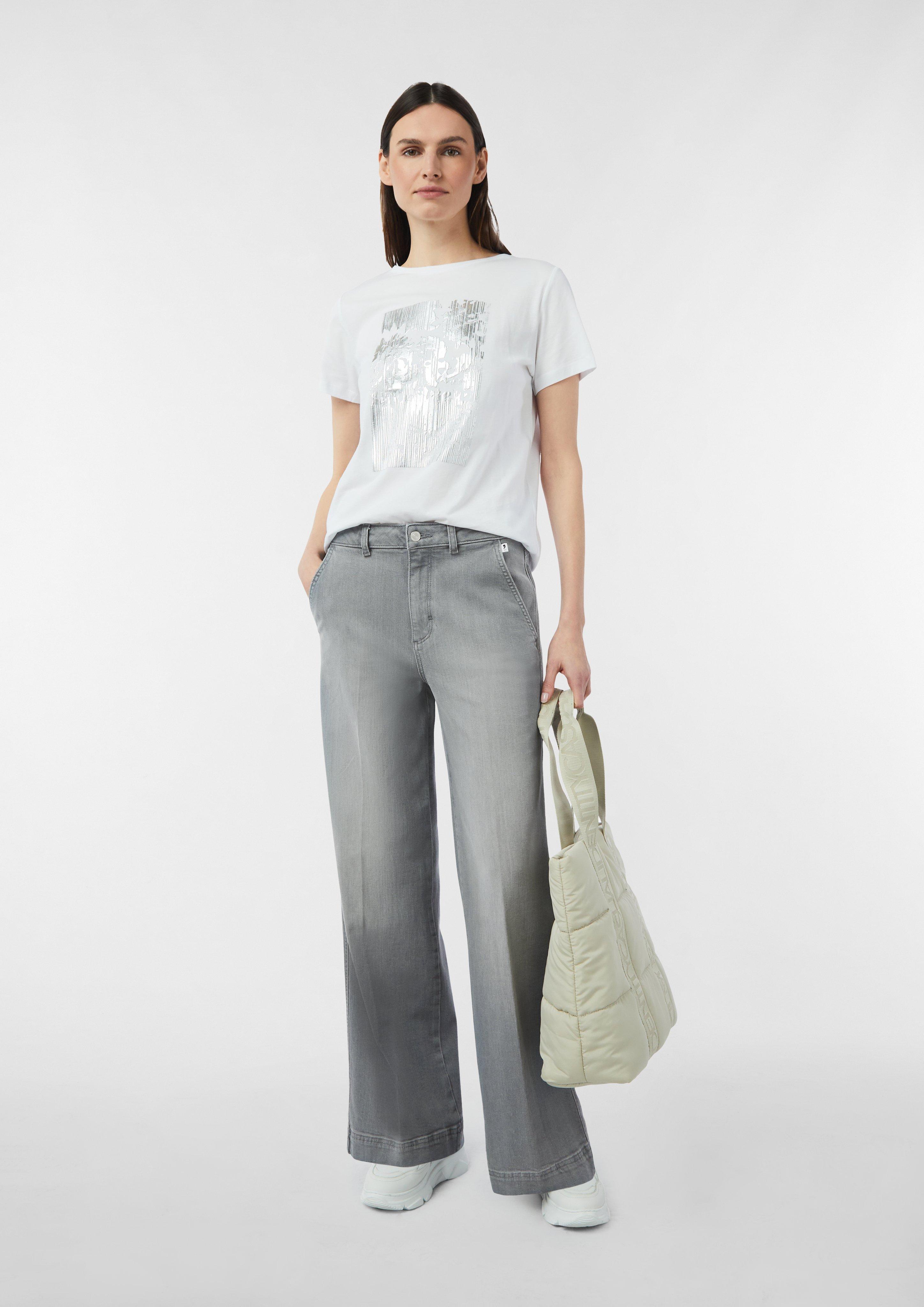 Casual wide-leg jeans in a loose fit - grey | Comma Casual wide-leg jeans in a loose fit - grey | Comma