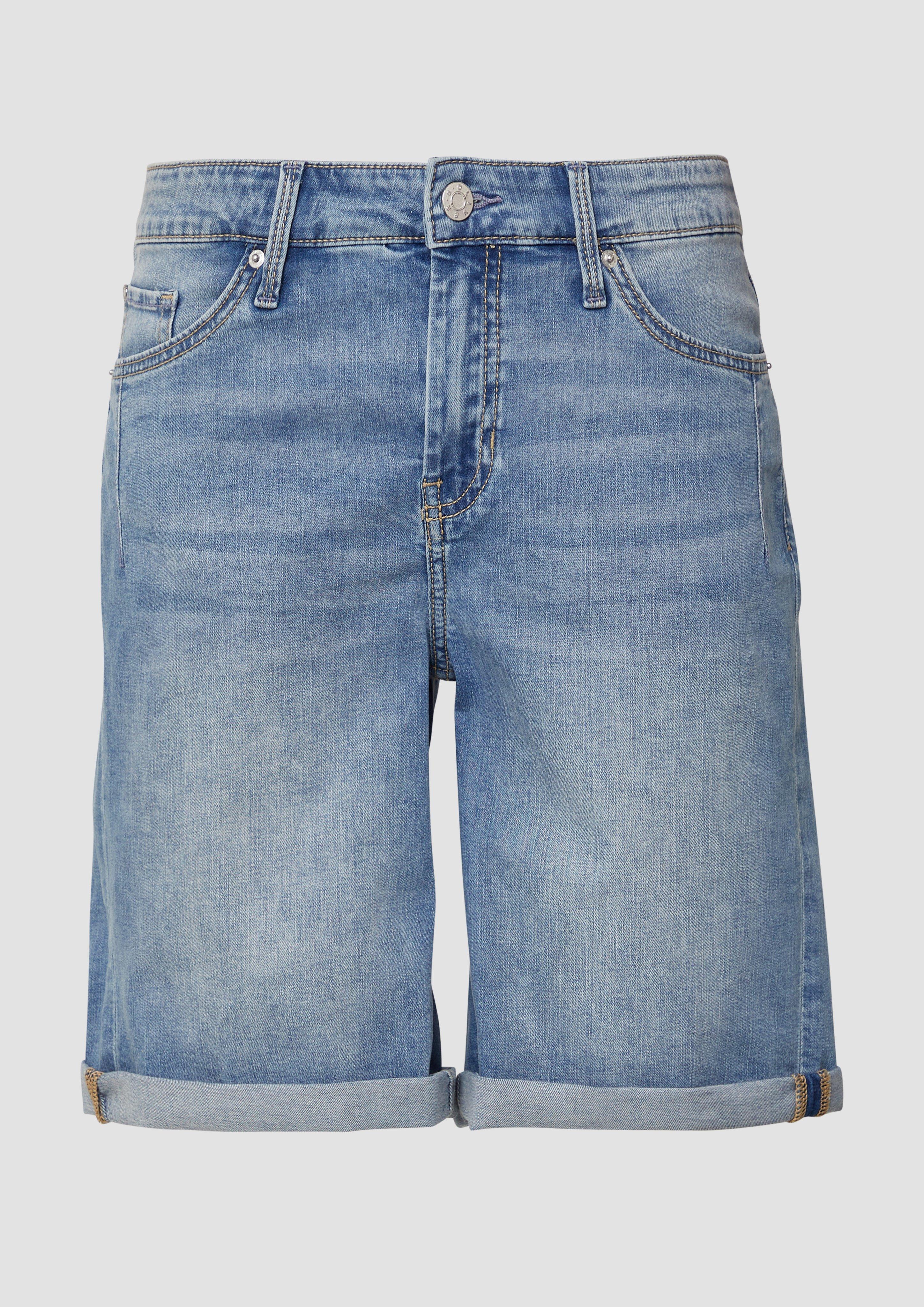 s.Oliver - Bermuda-Jeans Karolin / Regular Fit / Mid Rise / Turn-up, Damen, blau