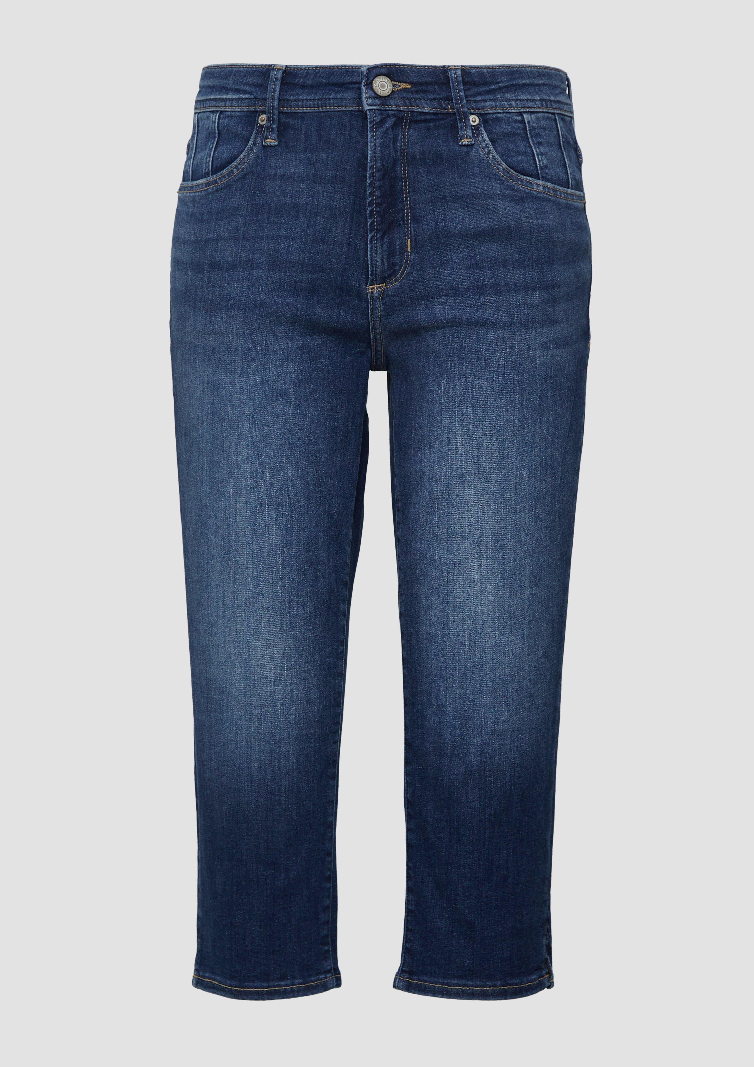 s.Oliver - Capri-Jeans Betsy / Slim Fit / Mid Rise / Slim Leg / Schlitz, Damen, blau