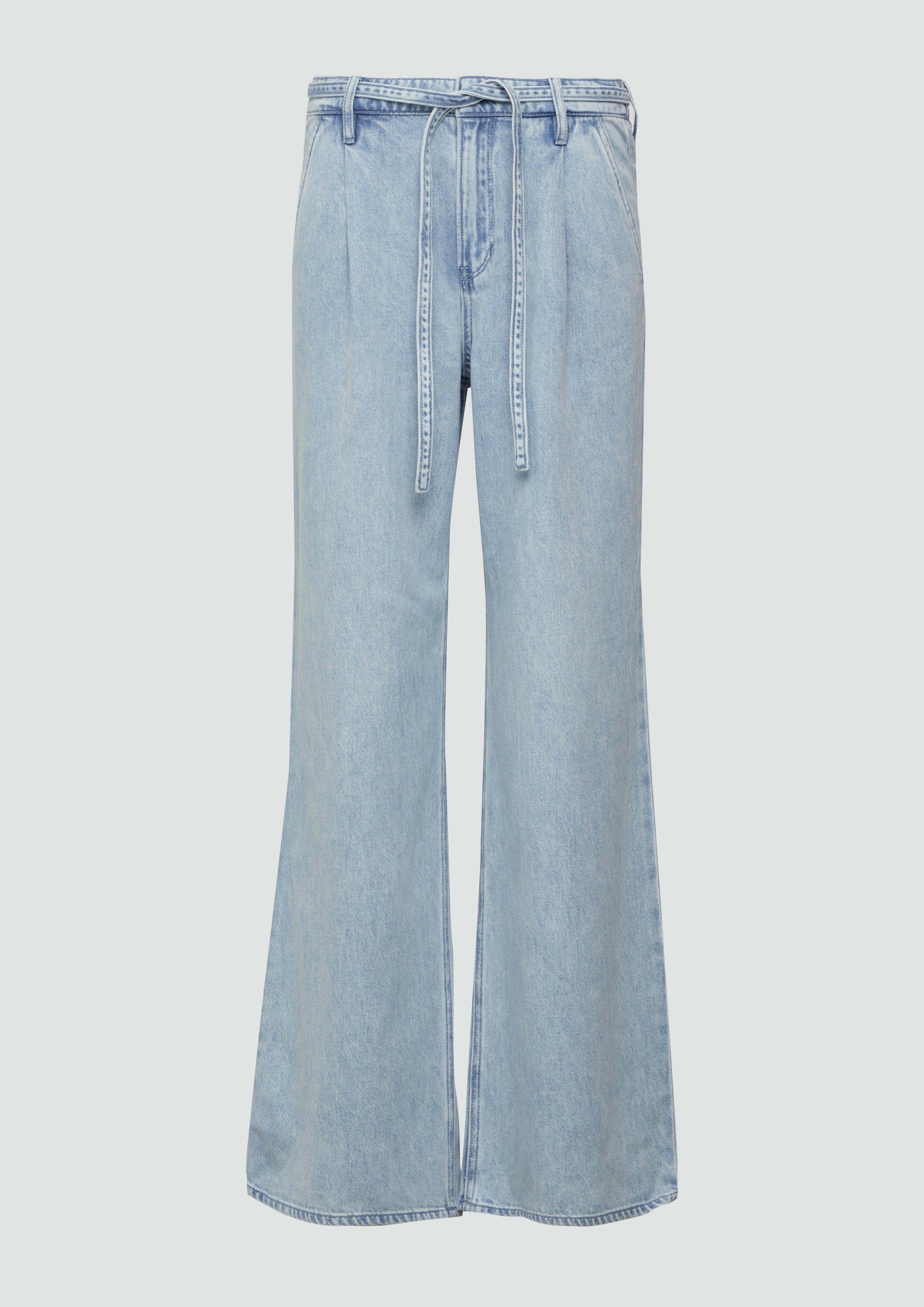 s.Oliver - Jeans Suri / Regular Fit / High Rise / Wide Leg / Bindegürtel, Damen, blau