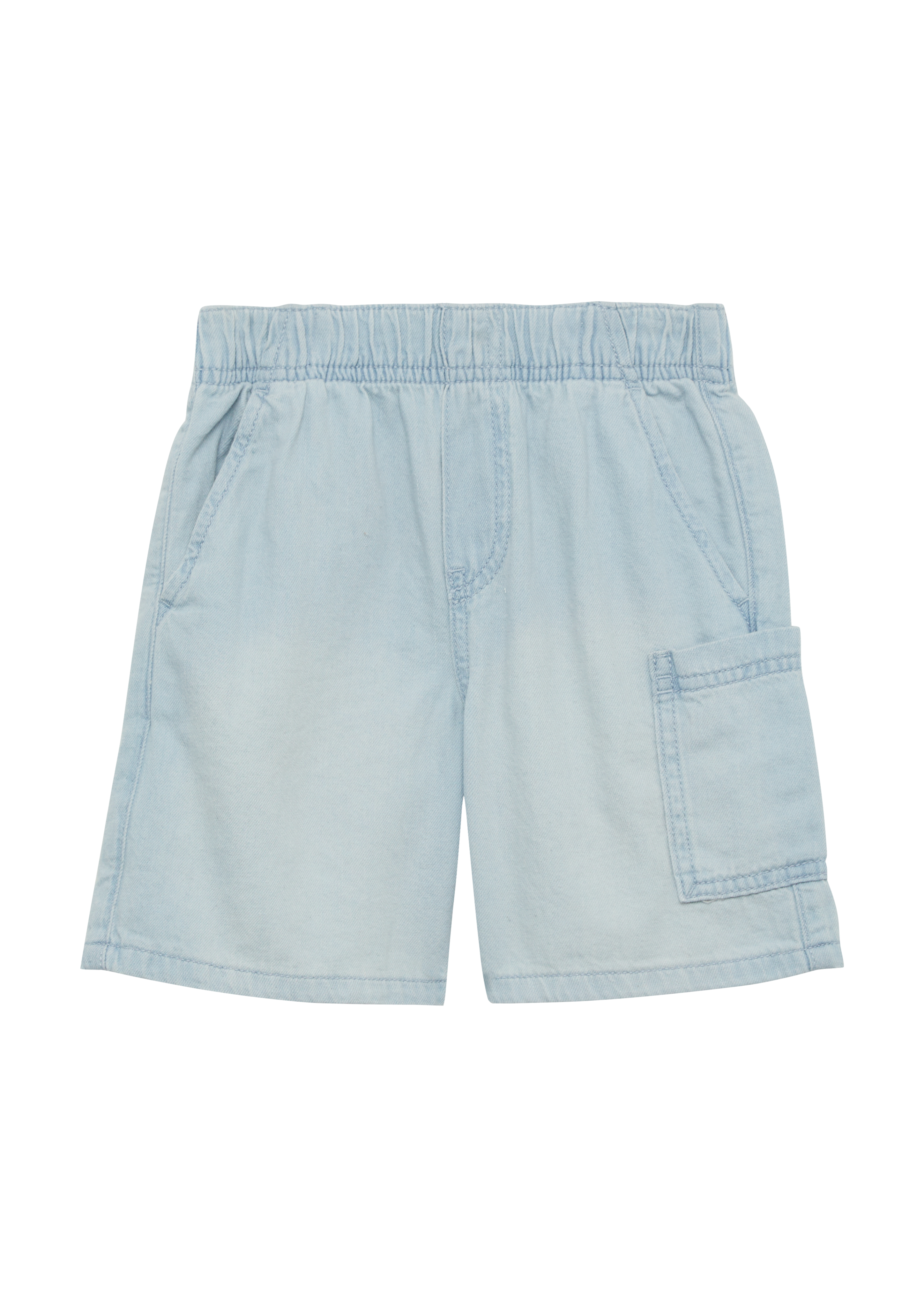 s.Oliver - Jeans Bermuda / Relaxed Fit / High Rise / Wide Leg / Elastikbund, Kinder, blau